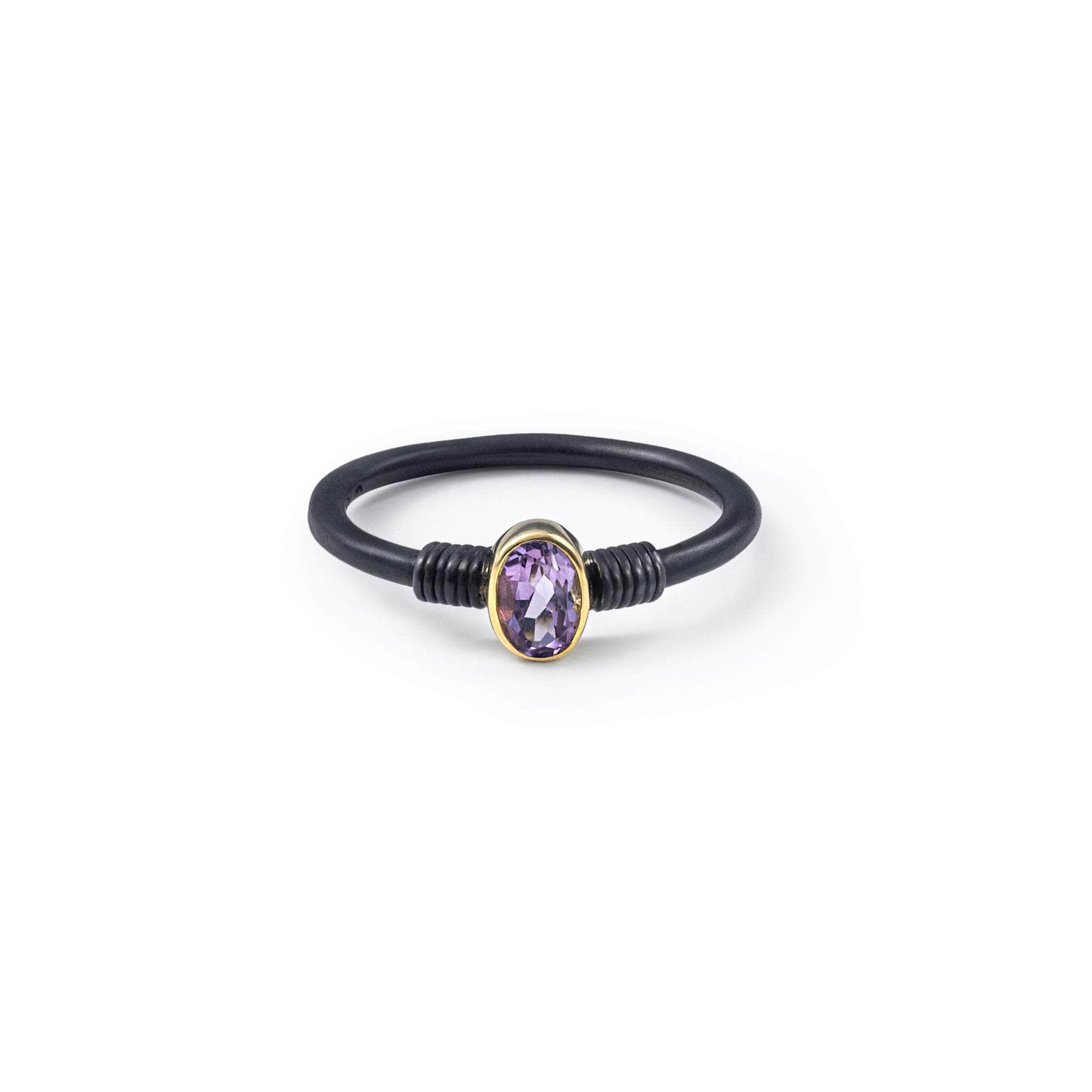 Edor Amethyst Ring (Black Anthracite and Gold 18K) GERMAN KABIRSKI