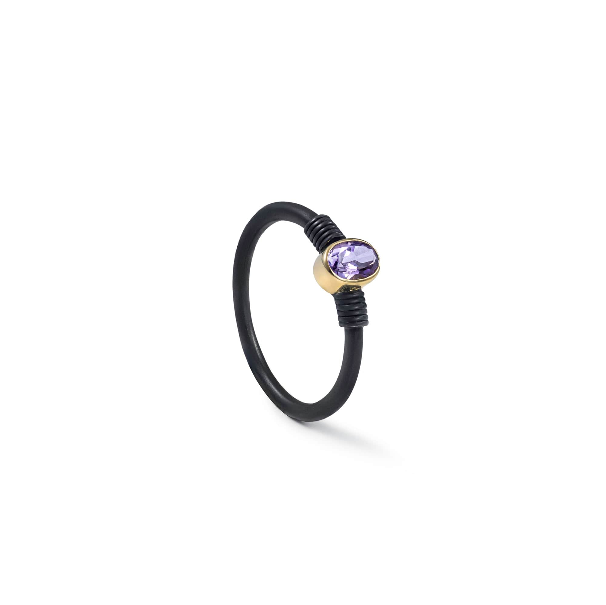 Edor Amethyst Ring (Black Anthracite and Gold 18K) GERMAN KABIRSKI