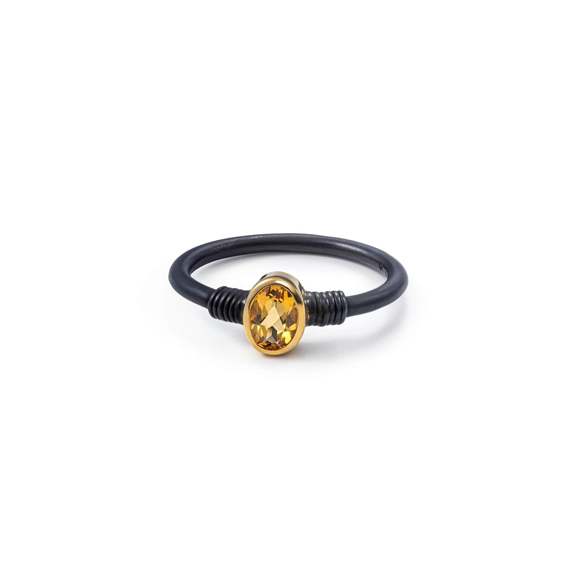 Edor Citrine Ring (Black Anthracite and Gold 18K) GERMAN KABIRSKI