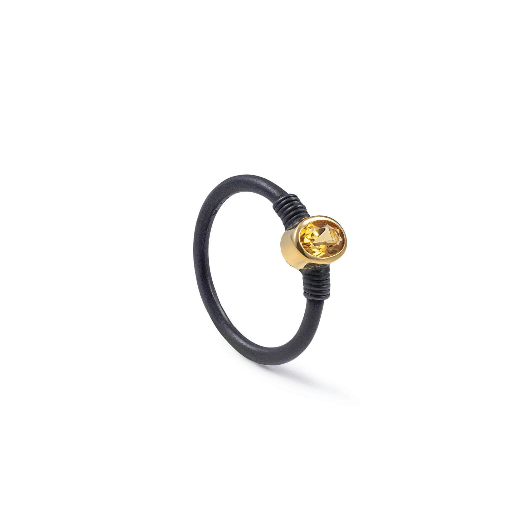 Edor Citrine Ring (Black Anthracite and Gold 18K) GERMAN KABIRSKI