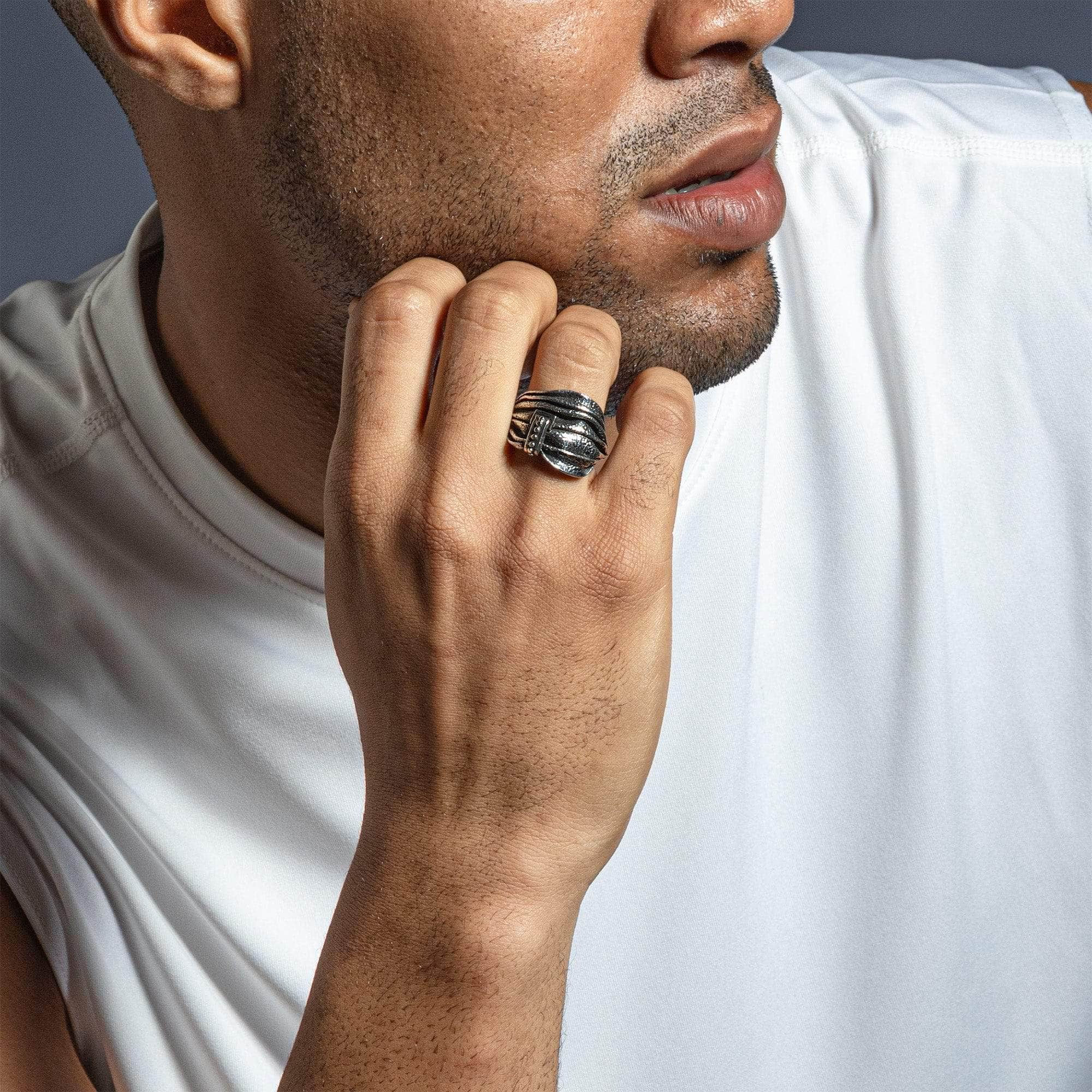 Entwine Handcrafted Silver Ring with Flowing Draped Texture