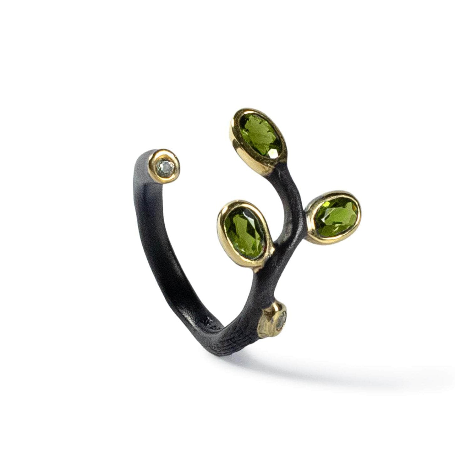 Erva Chrome Diopside and Sapphire Ring GERMAN KABIRSKI