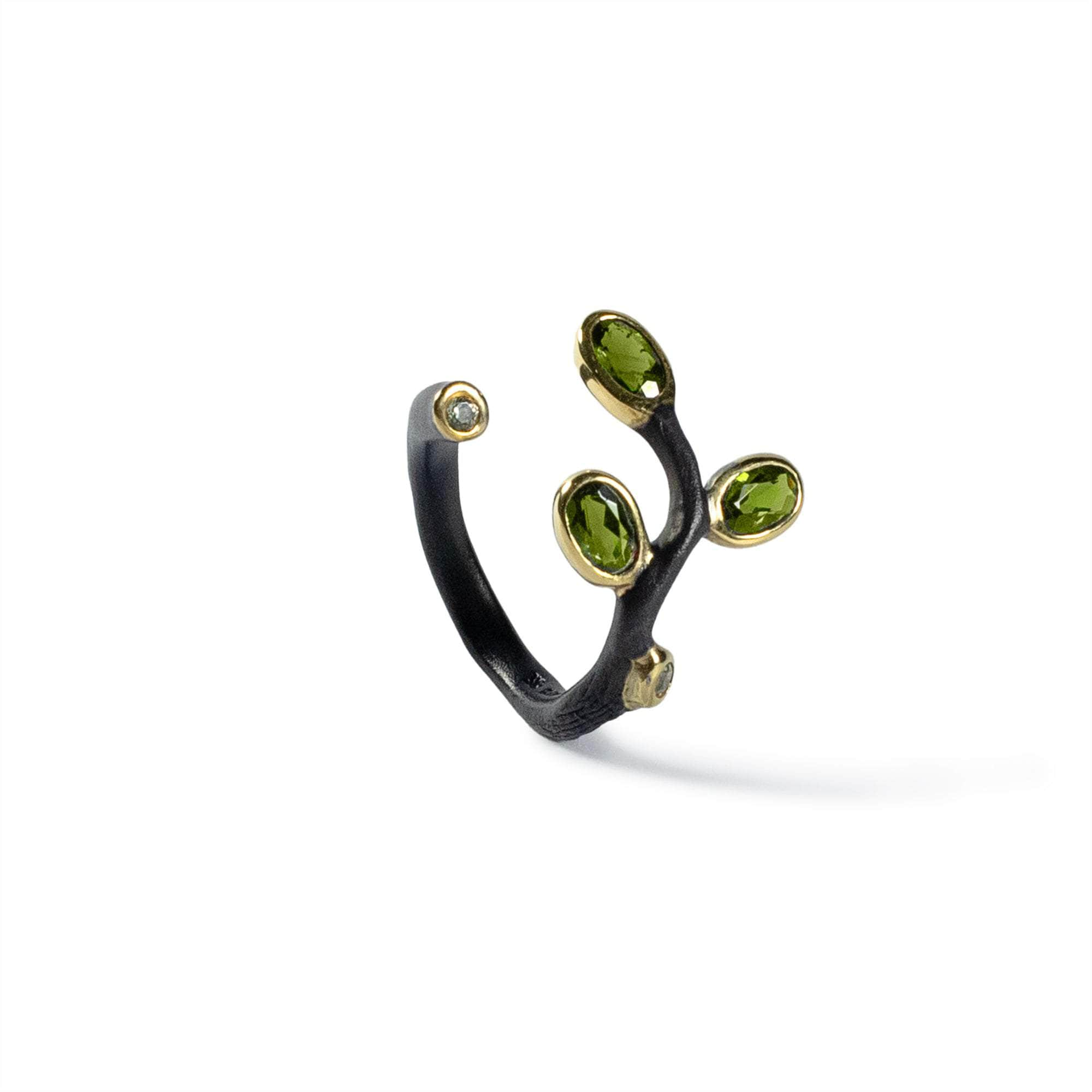 Erva Chrome Diopside and Sapphire Ring GERMAN KABIRSKI