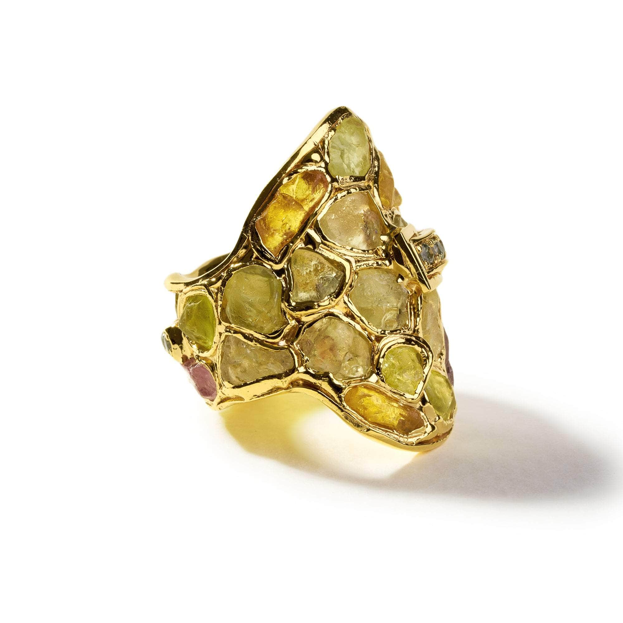 Flavi Rough Chrysoberyl and Green Sapphire Ring GERMAN KABIRSKI