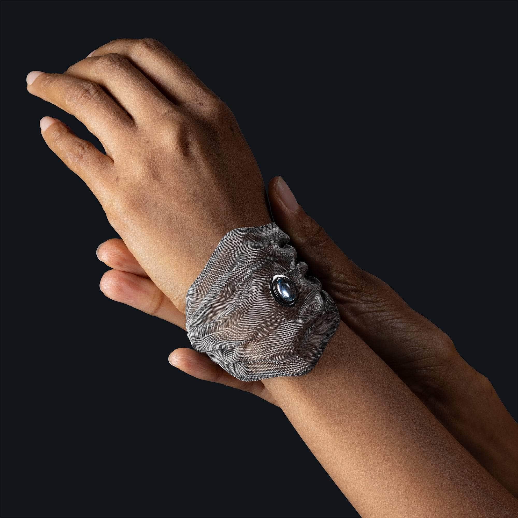 Volare Soft Mesh Bracelet with Blue Topaz and Blackened Silver