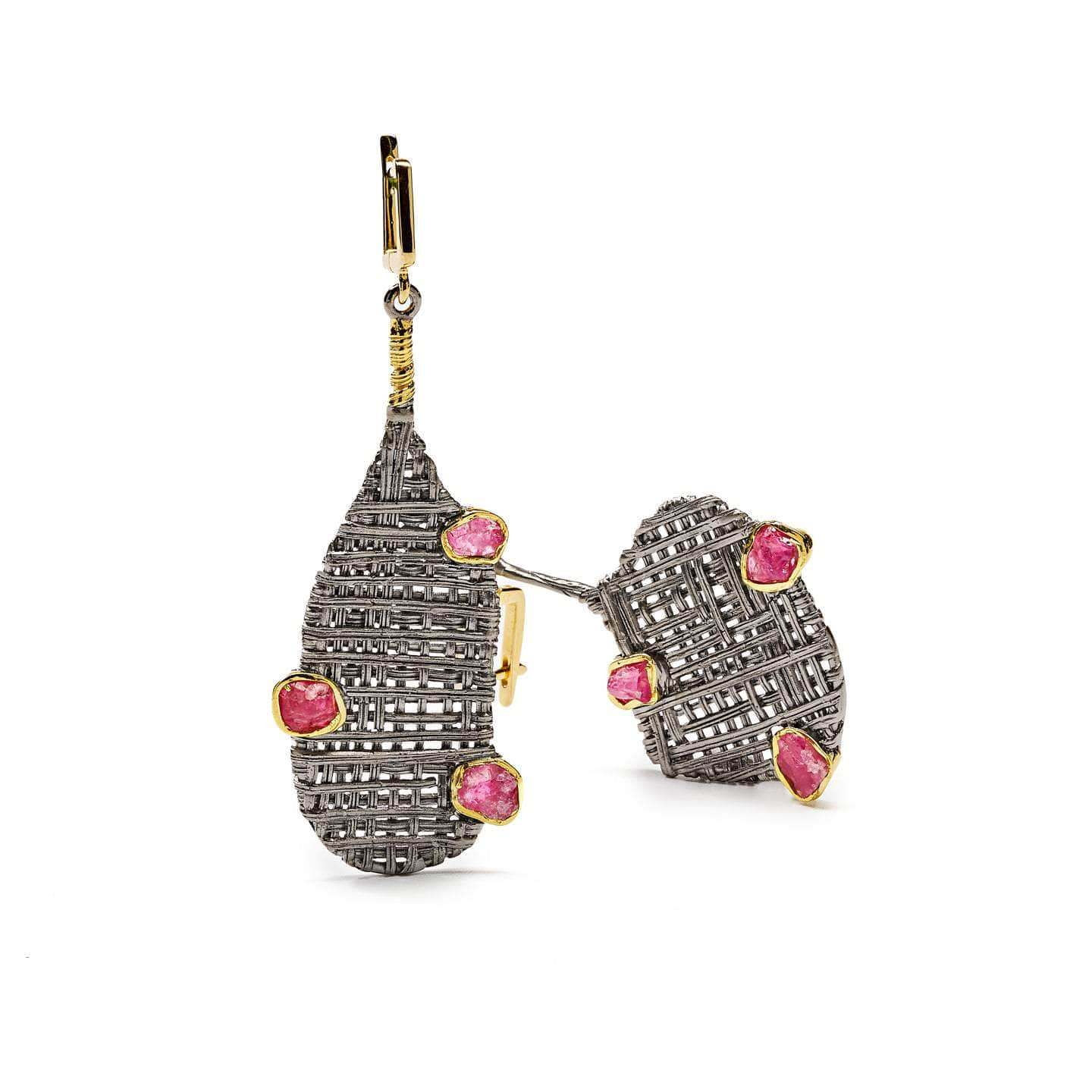 Kavvi Pink Spinel Rough Earrings GERMAN KABIRSKI