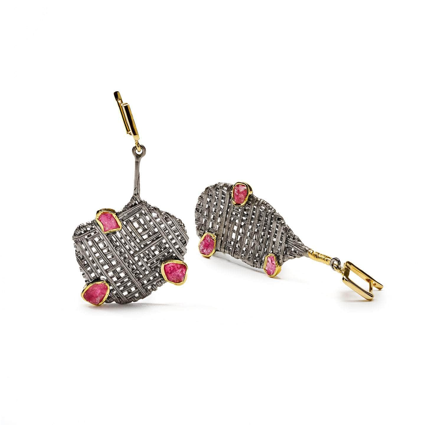 Kavvi Pink Spinel Rough Earrings GERMAN KABIRSKI