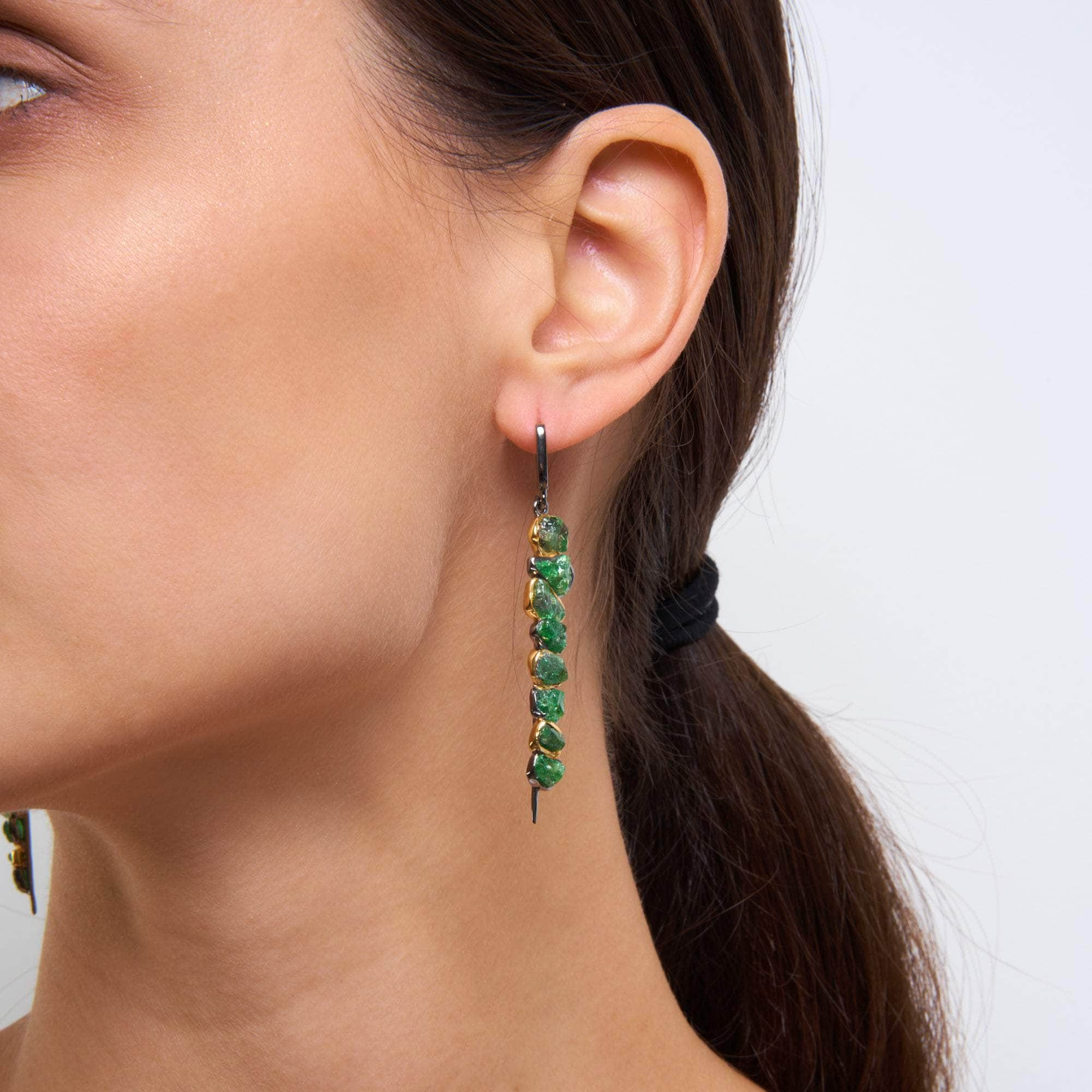 Vastra Rough Tsavorite Earrings GERMAN KABIRSKI