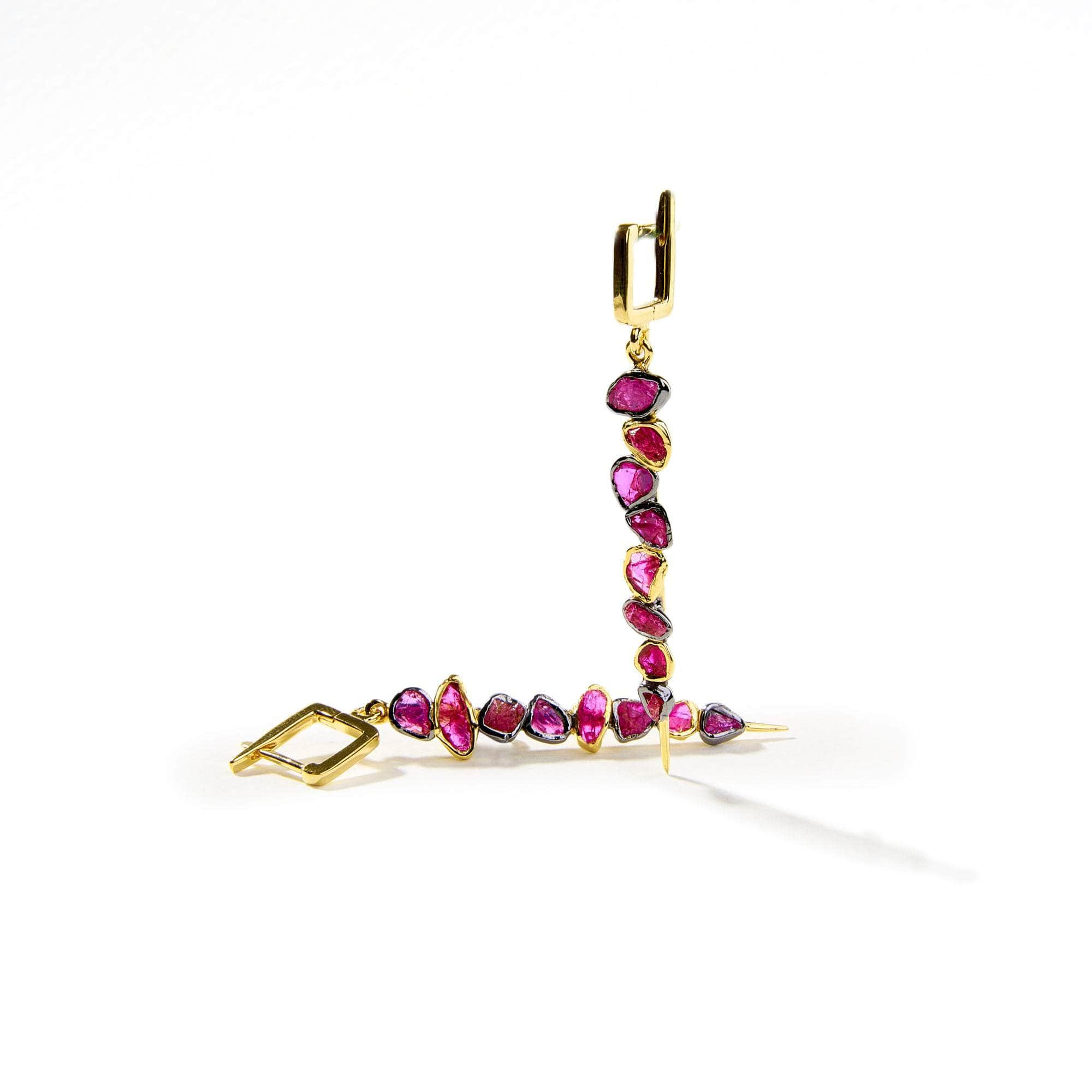 Elowen Rough Ruby Earrings GERMAN KABIRSKI