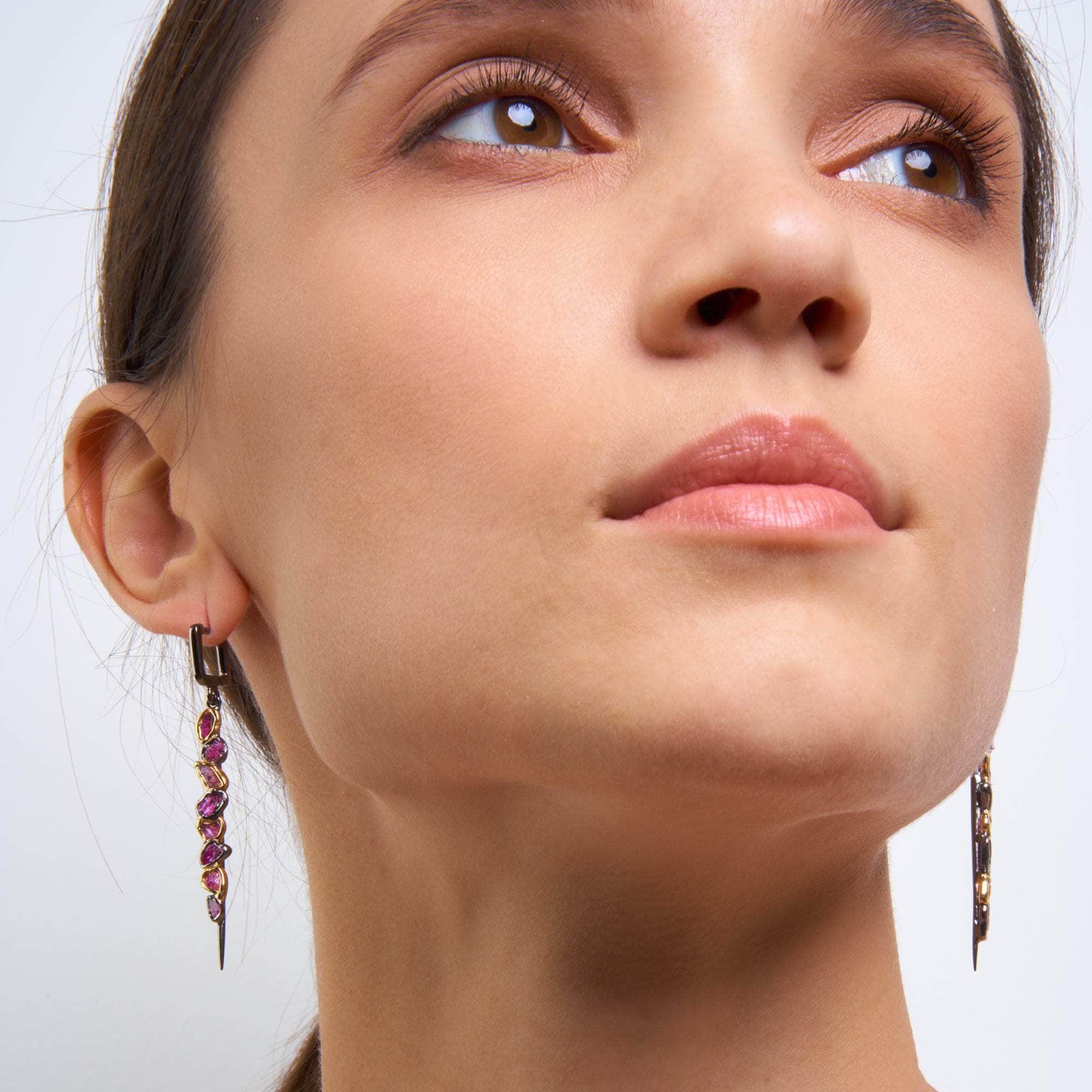 Evadne Rough Ruby Earrings GERMAN KABIRSKI