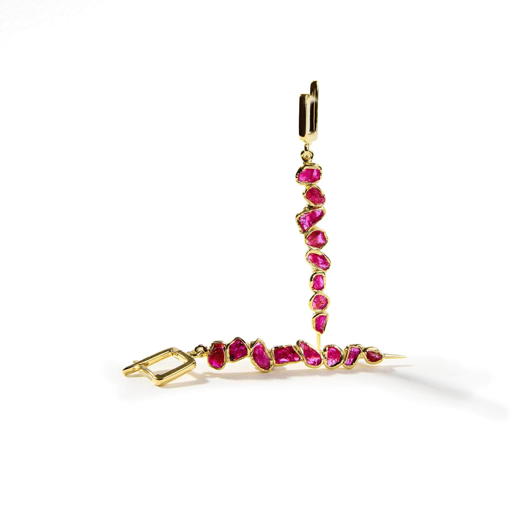 Lilium Rough Ruby Earrings GERMAN KABIRSKI