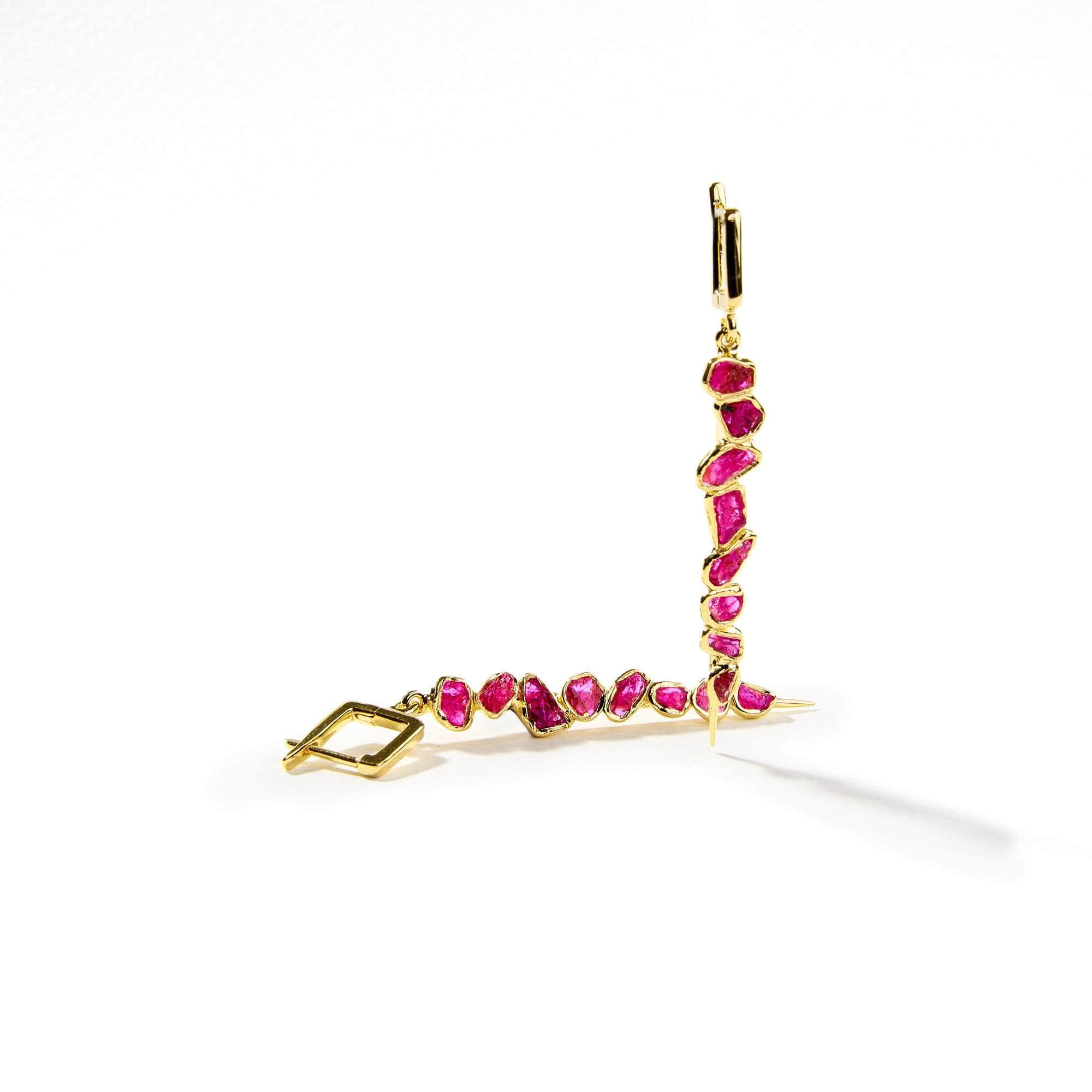 Lilium Rough Ruby Earrings GERMAN KABIRSKI