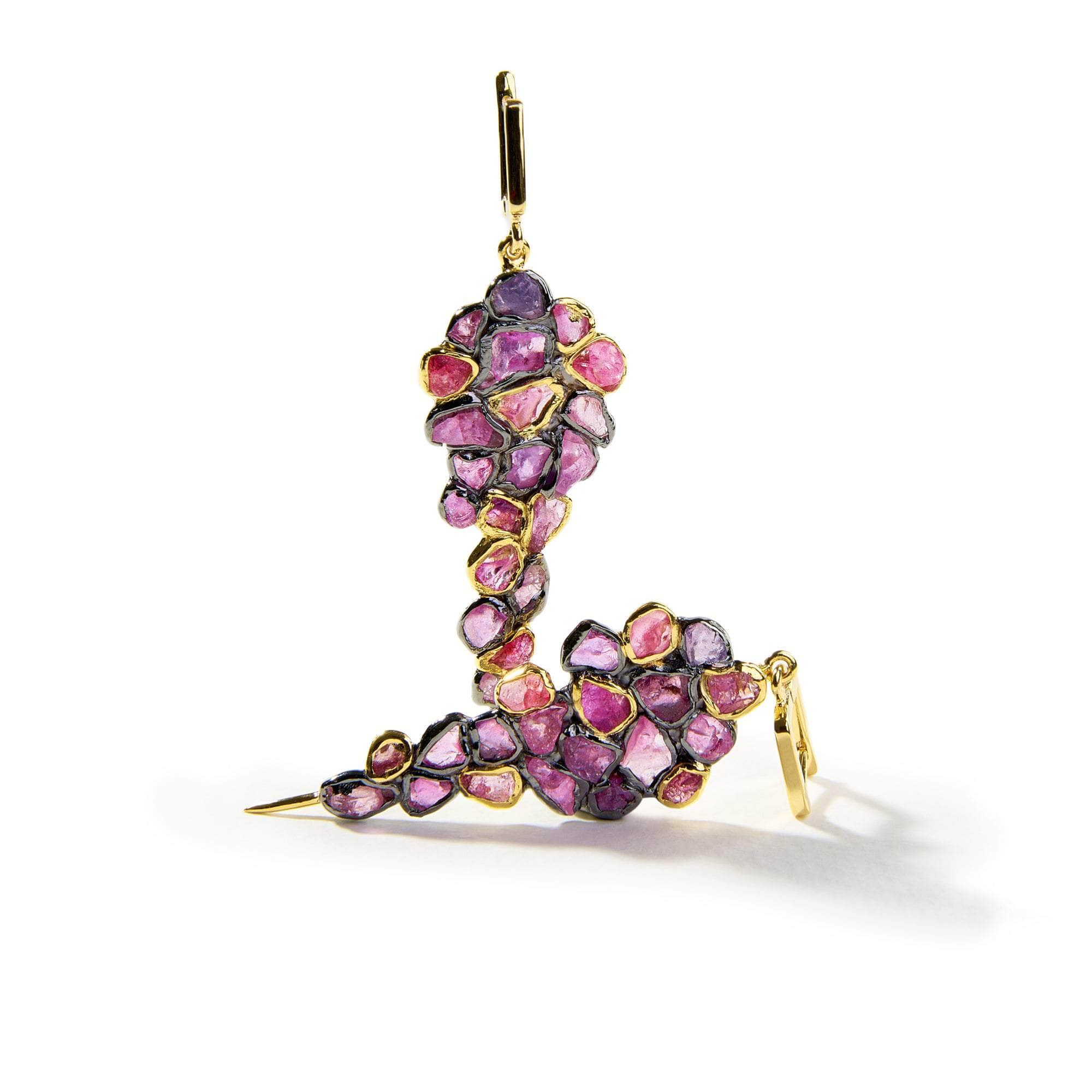 Lia Rough Pink Sapphire Earrings GERMAN KABIRSKI