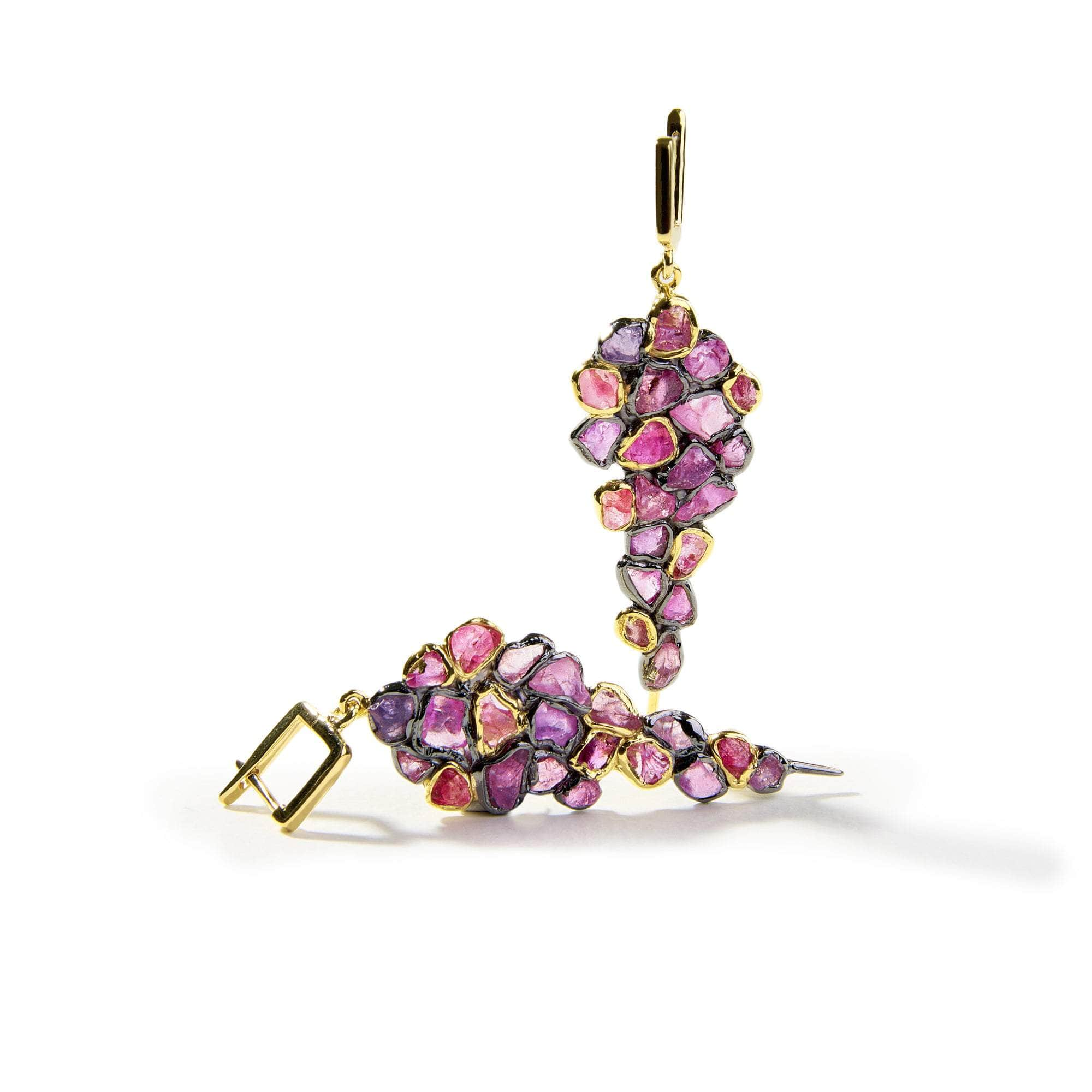 Lia Rough Pink Sapphire Earrings GERMAN KABIRSKI