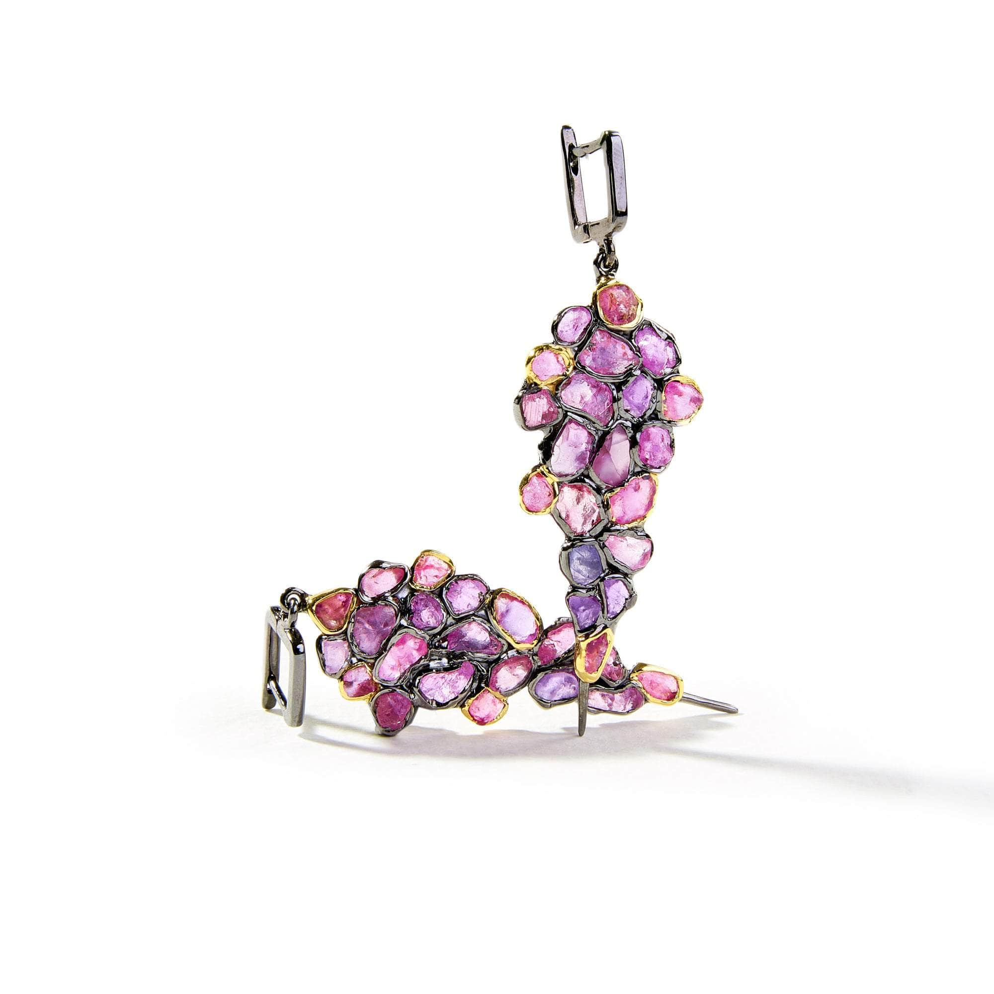 Rae Rough Pink Sapphire Earrings GERMAN KABIRSKI