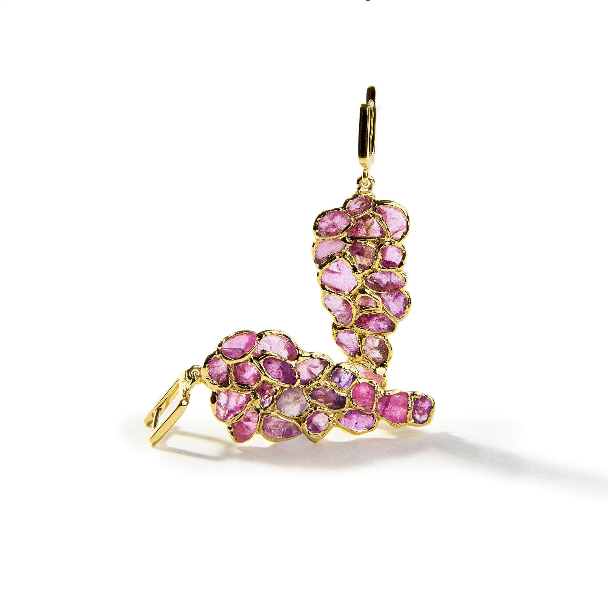 Lea Rough Pink Sapphire Earrings GERMAN KABIRSKI