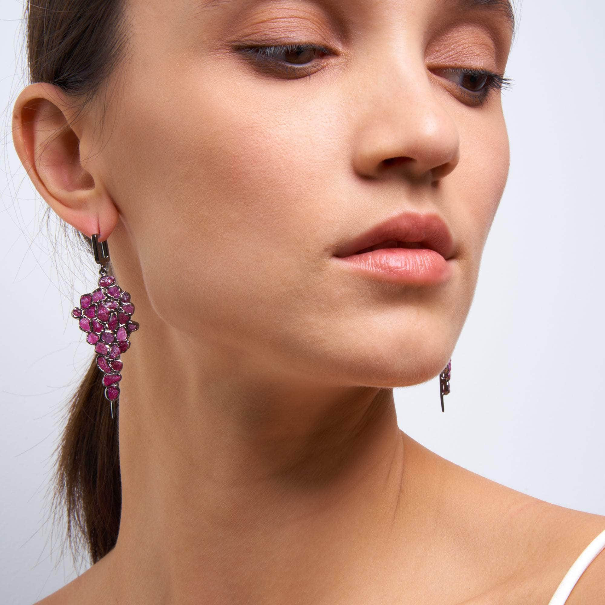 Mia Rough Ruby Earrings GERMAN KABIRSKI