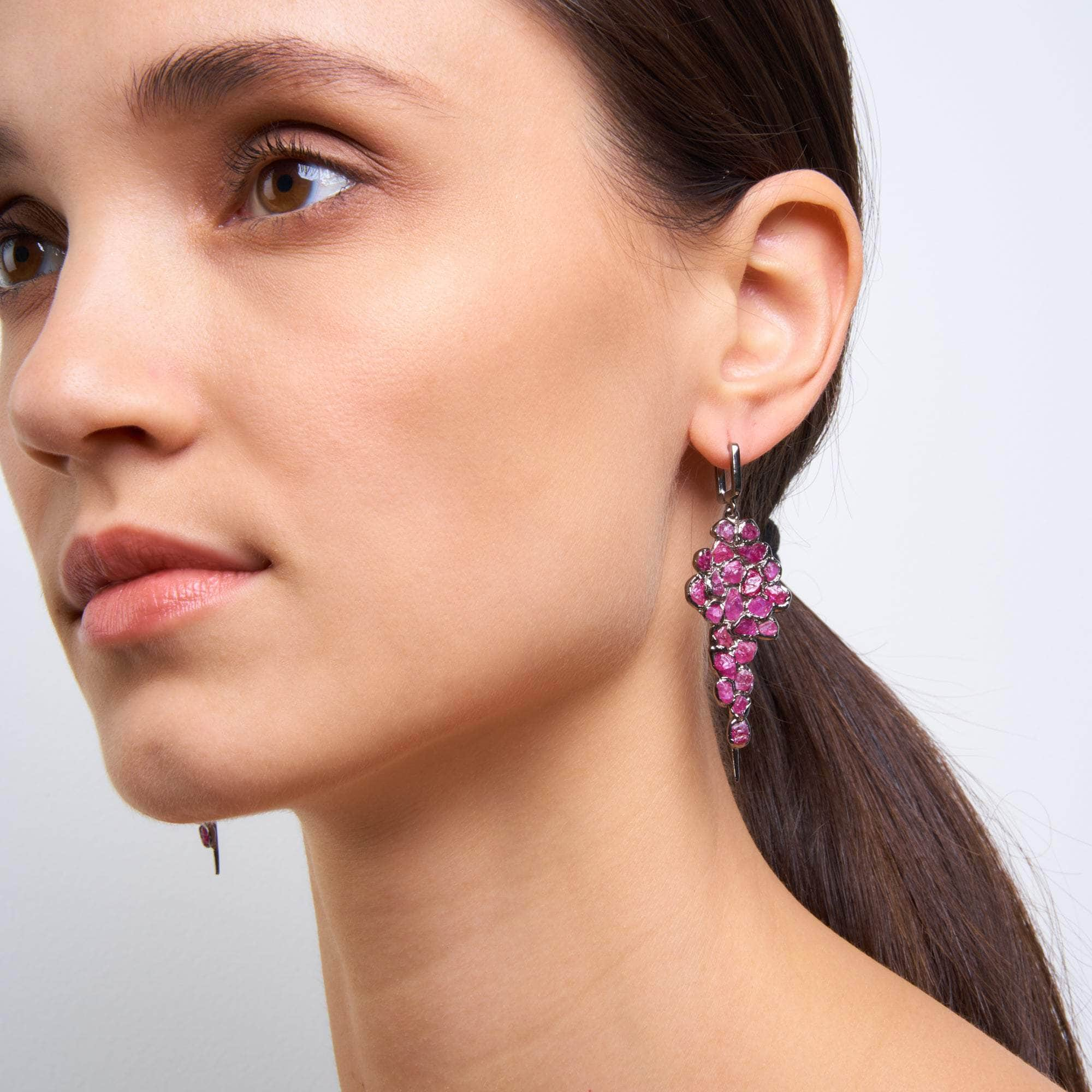 Mia Rough Ruby Earrings GERMAN KABIRSKI