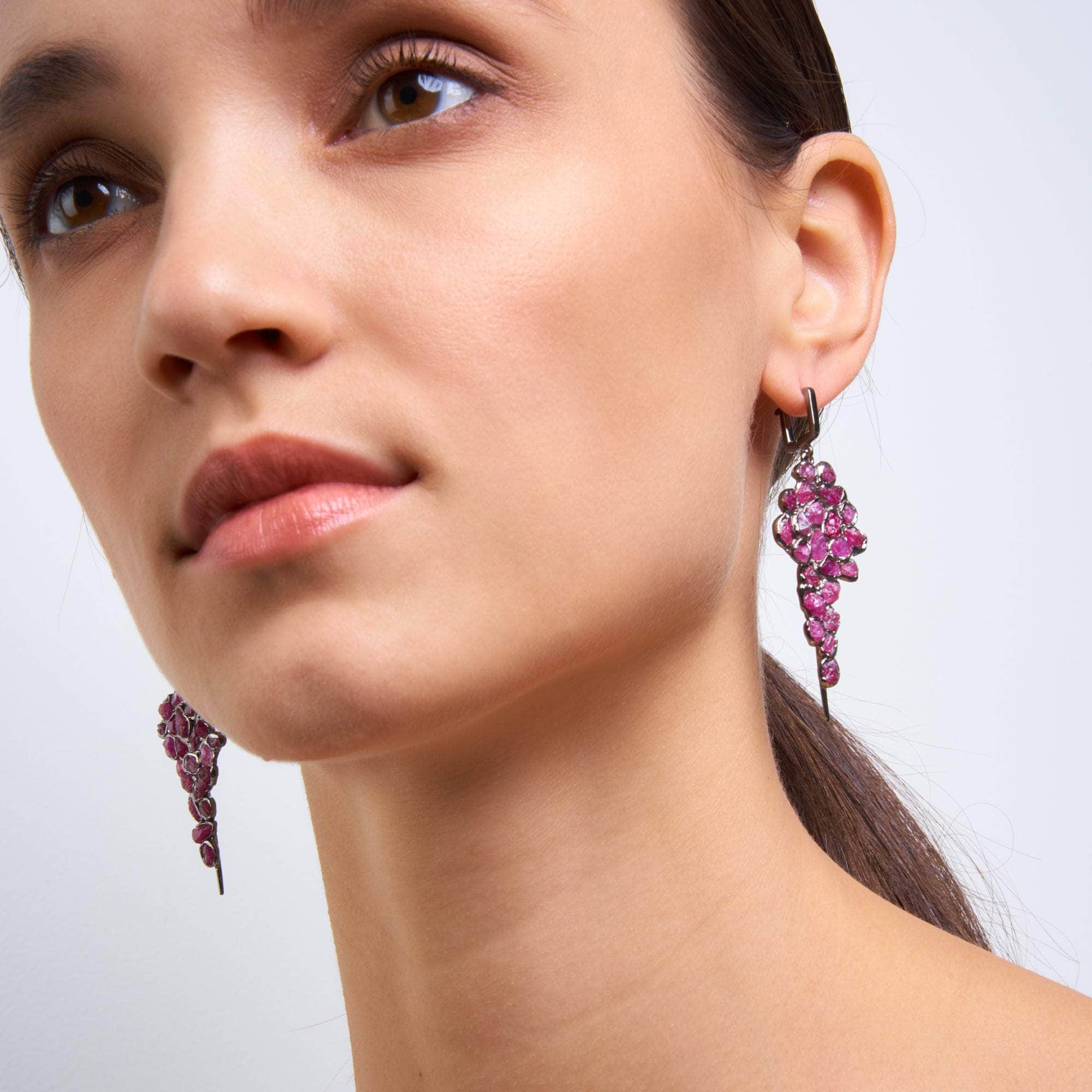 Mia Rough Ruby Earrings GERMAN KABIRSKI