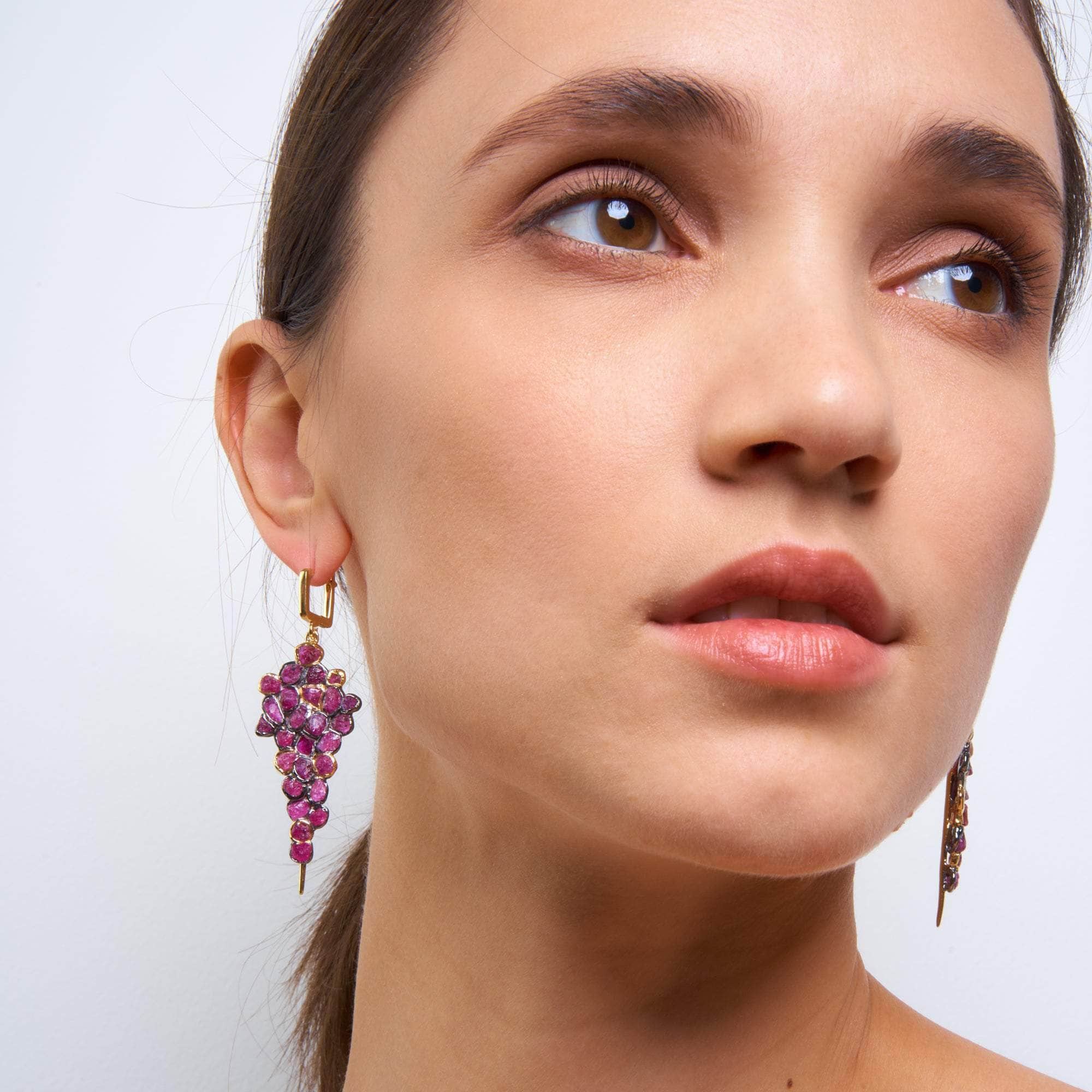 Lynn Rough Ruby Earrings GERMAN KABIRSKI