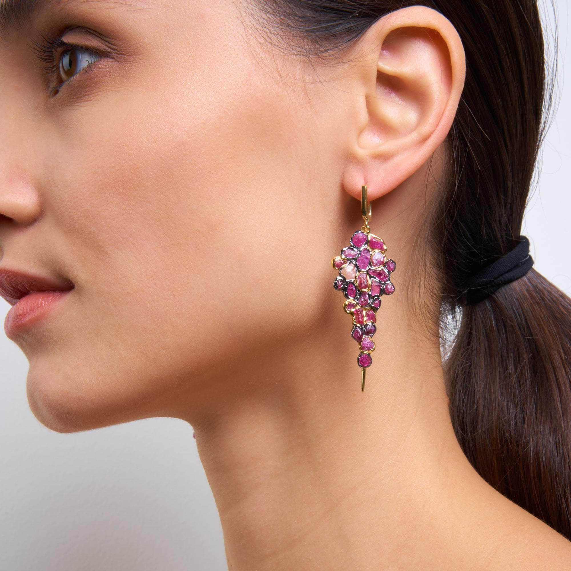 Lynn Rough Ruby Earrings GERMAN KABIRSKI