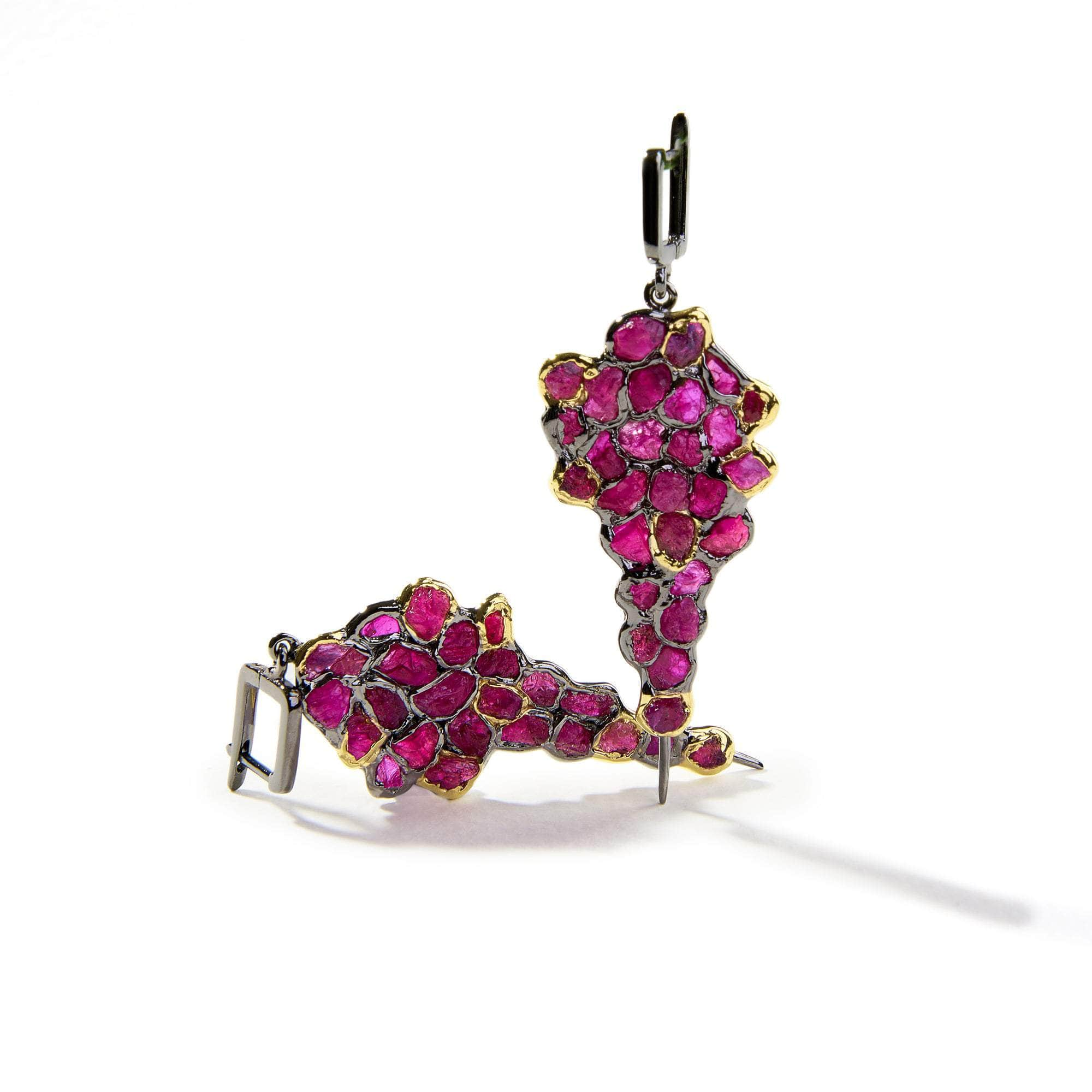 Faye Rough Ruby Earrings GERMAN KABIRSKI