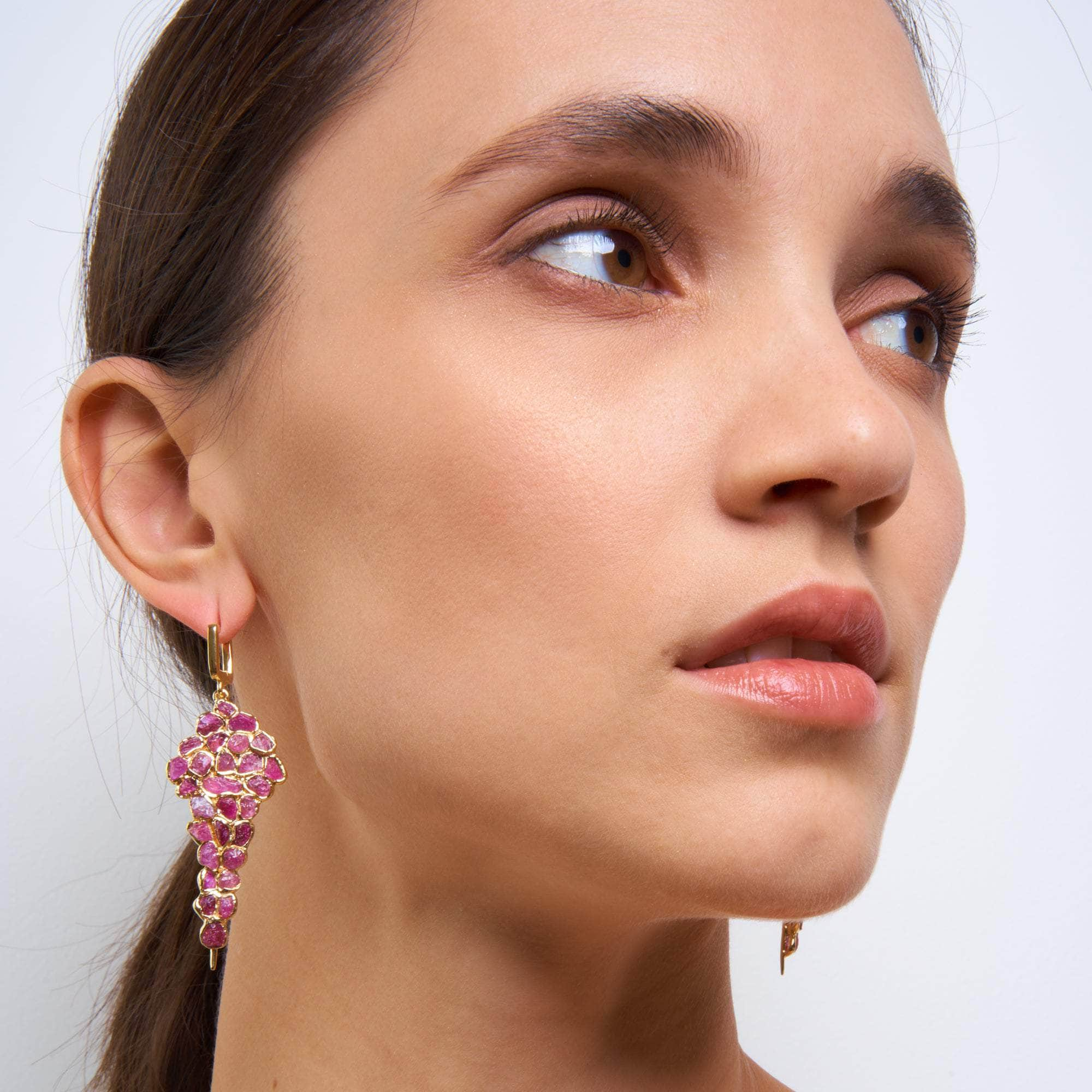 Ivy Rough Ruby Earrings GERMAN KABIRSKI