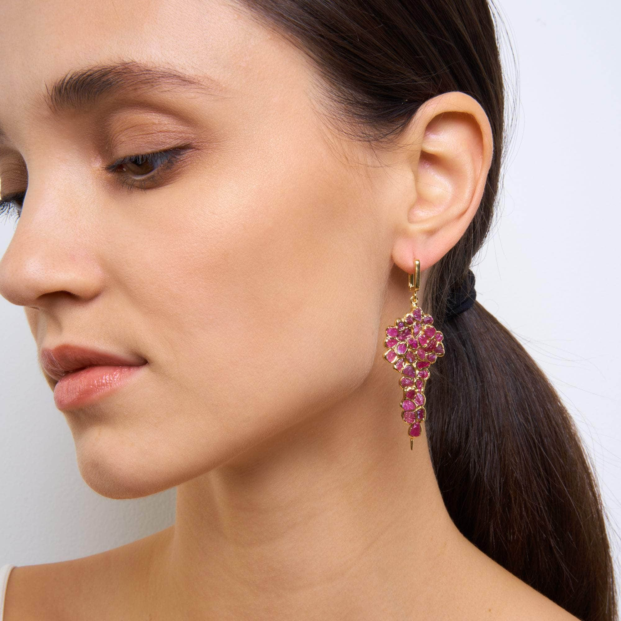 Ivy Rough Ruby Earrings GERMAN KABIRSKI