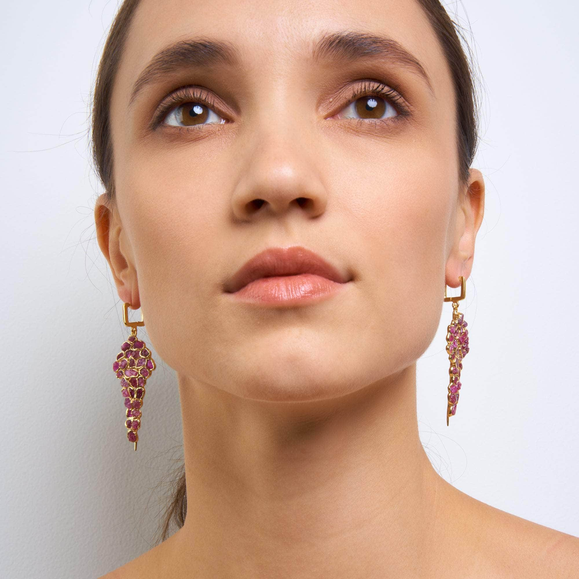 Ivy Rough Ruby Earrings GERMAN KABIRSKI