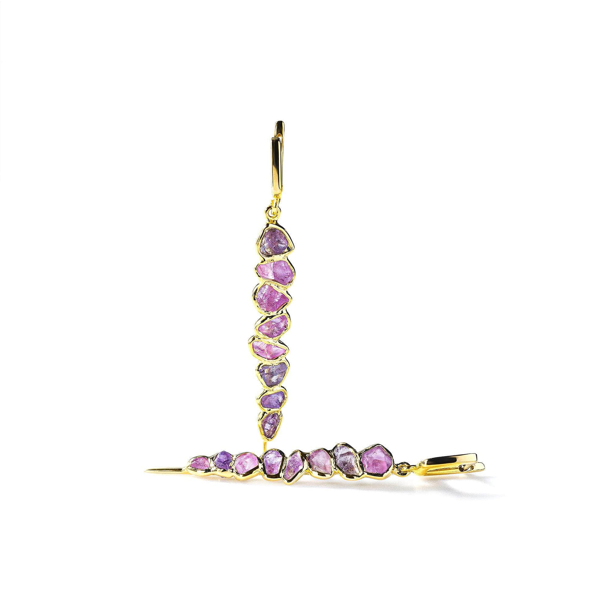 Malbec Rough Pink Sapphire  Earrings GERMAN KABIRSKI