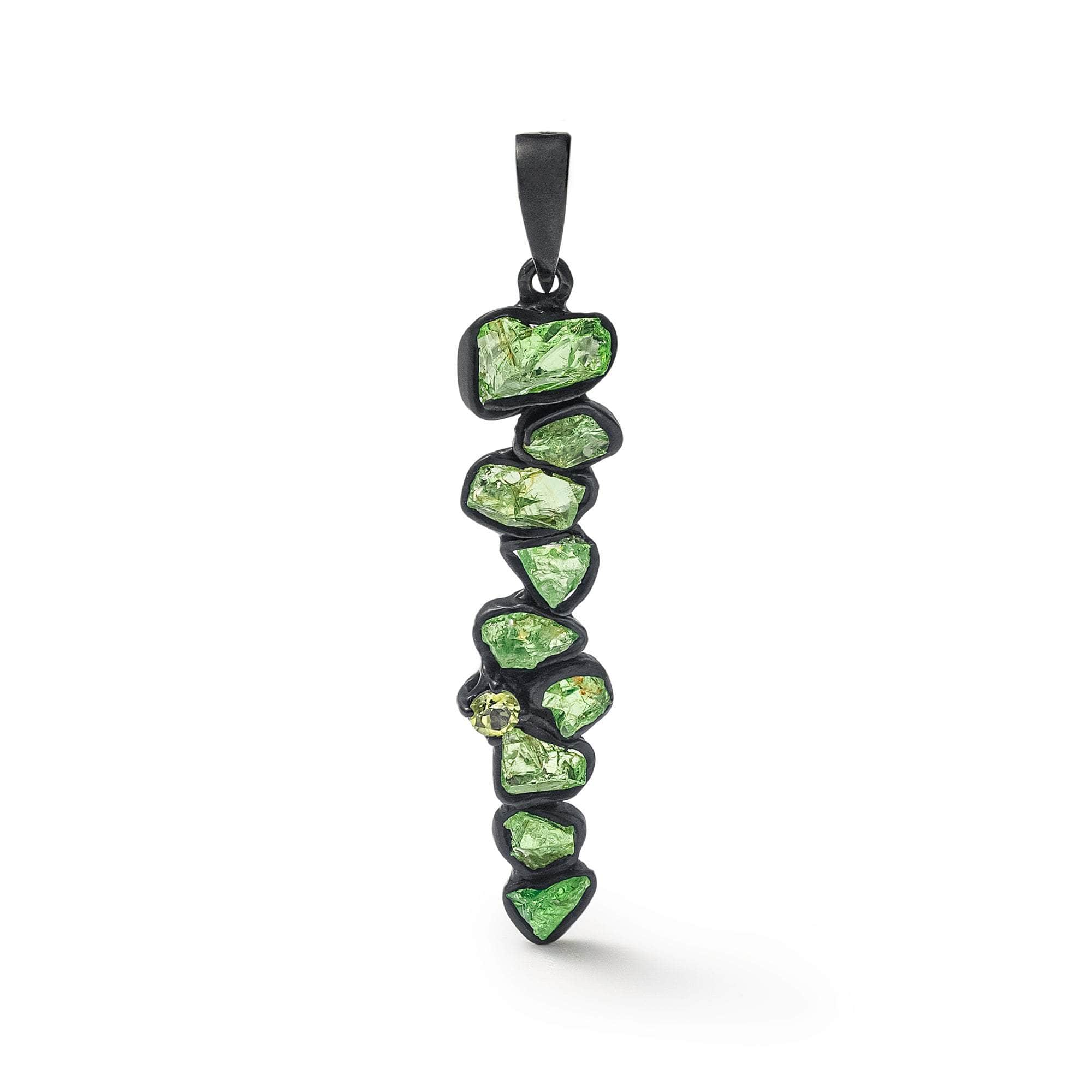 Ibert Rough Tsavorite and Peridot Pendant GERMAN KABIRSKI