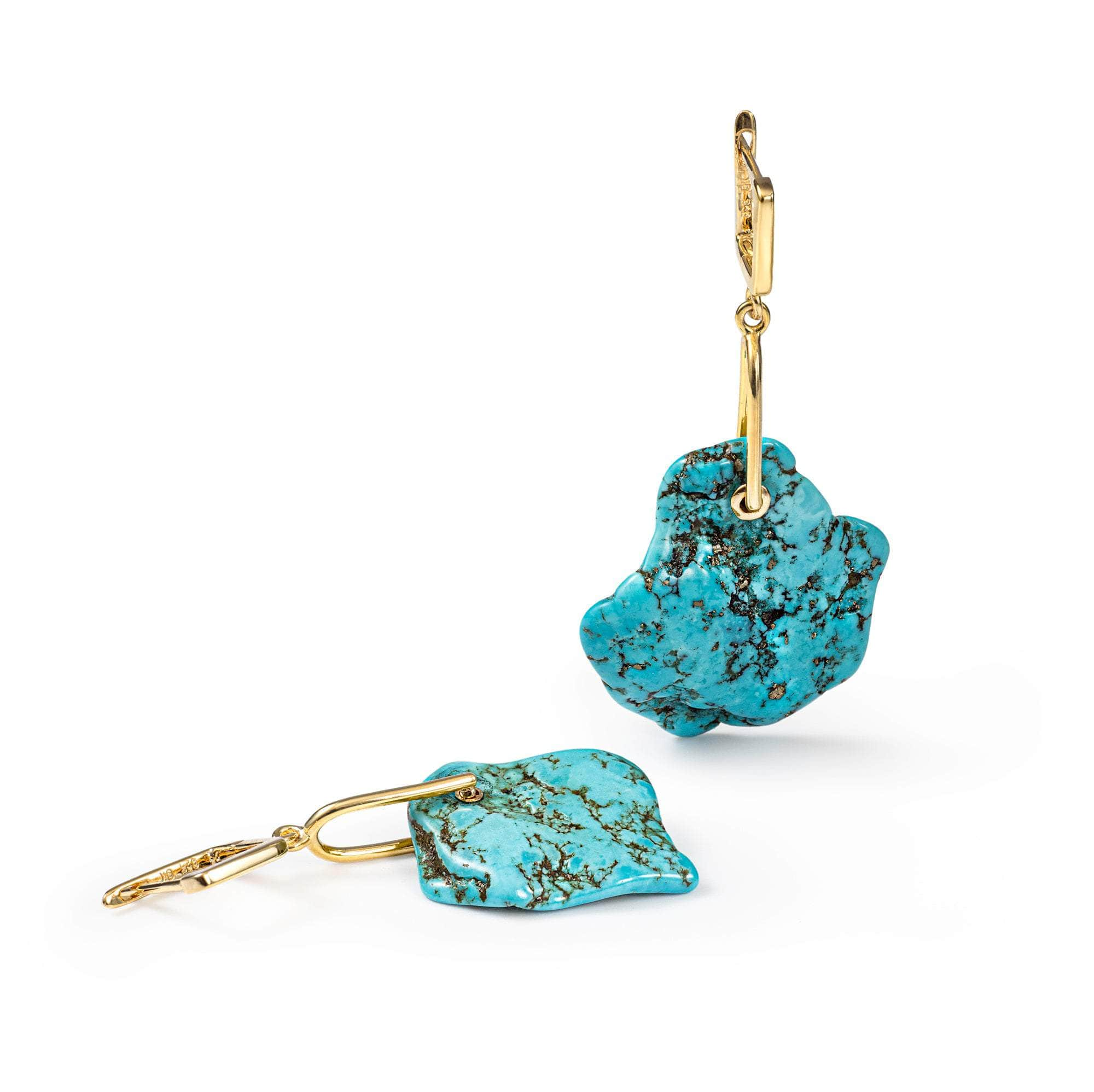 Ciott Rough Turquoise Earrings (Gold 18K) GERMAN KABIRSKI