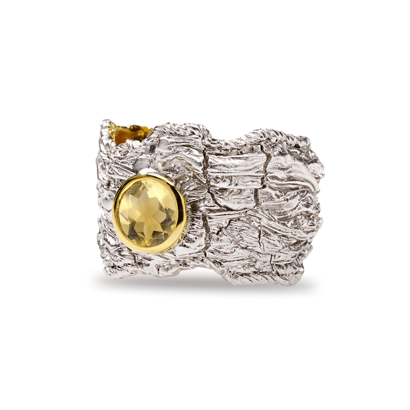 Althea Ring with Custom Gems: Topaz, Amethyst, Peridot, Rhodolite, Citrine in White Rhodium & Gold