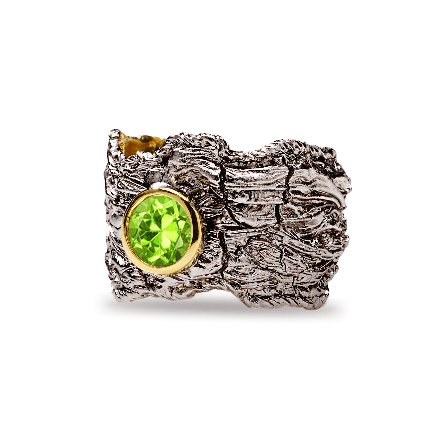 Althea Ring with Custom Gems: Topaz, Amethyst, Peridot, Rhodolite, Citrine in Black Rhodium & Gold