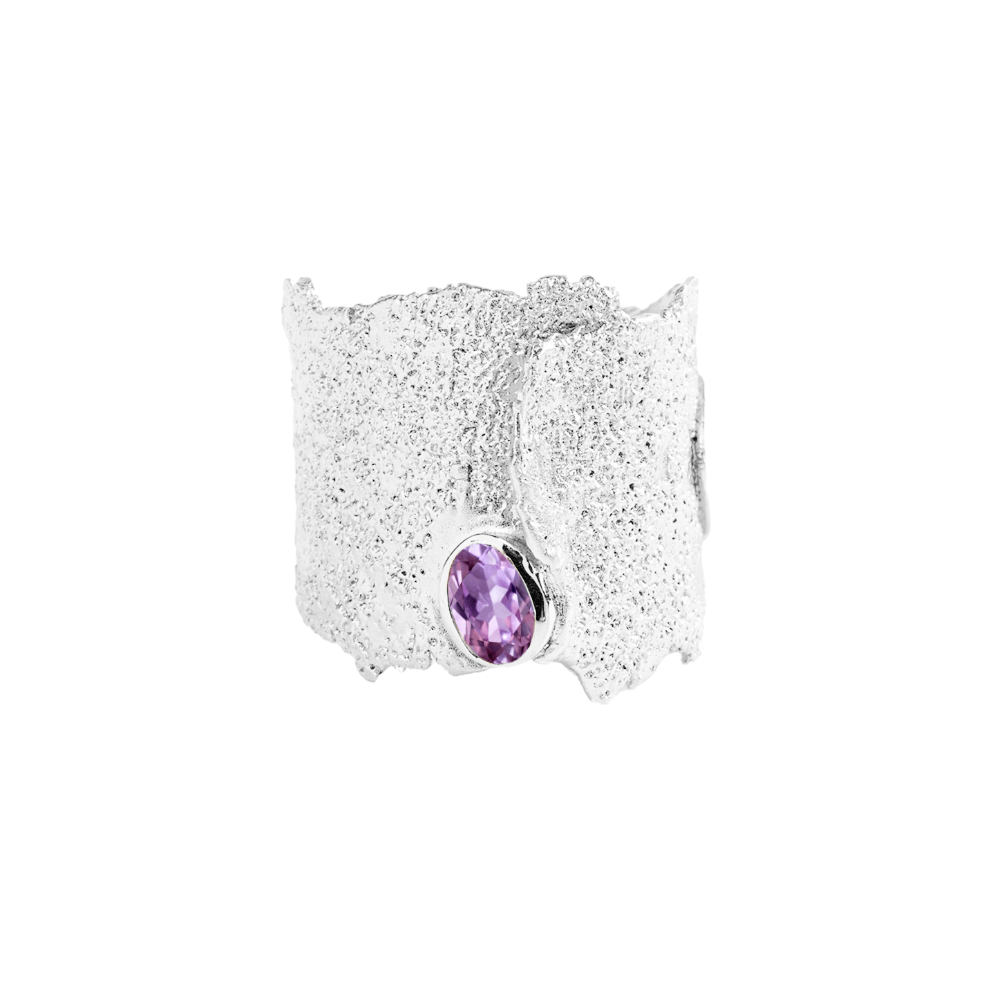 Otthild Ring with Gemstone Options: Topaz, Garnet, Amethyst, Peridot, Citrine & Rhodolite in White Rhodium