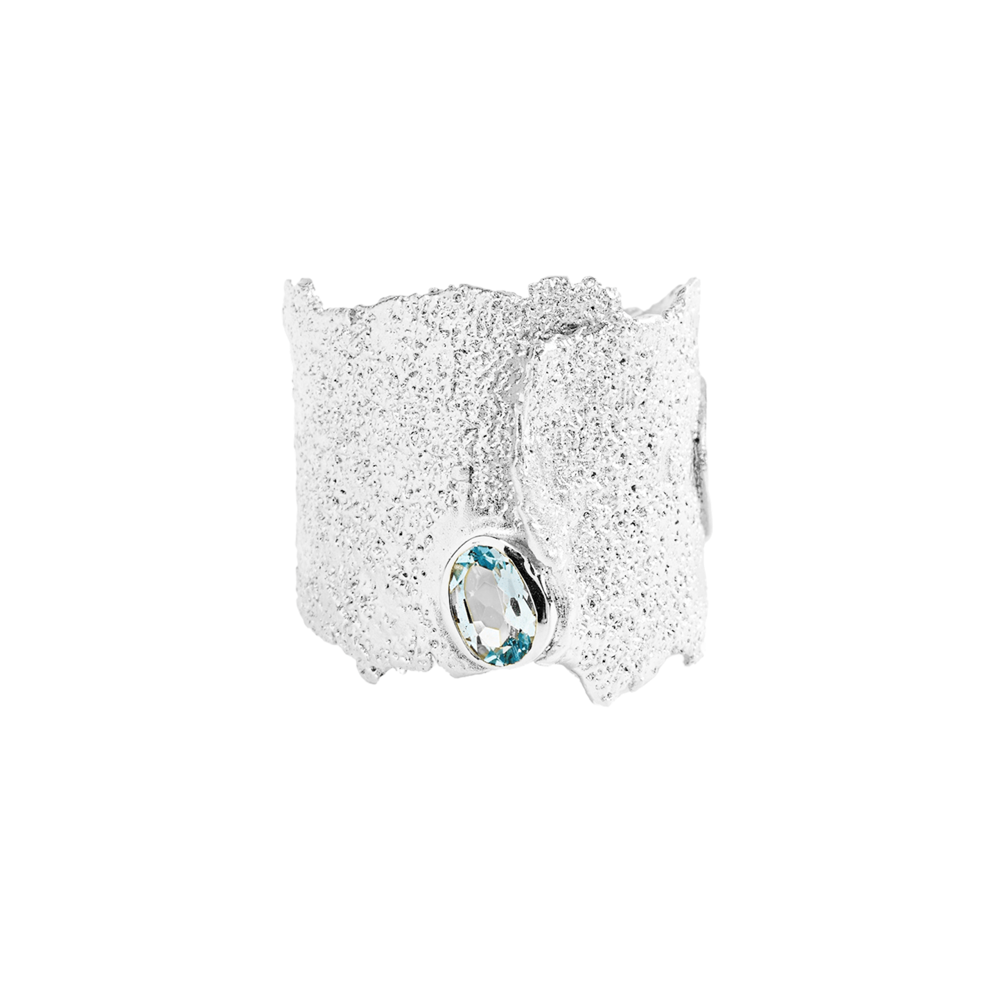Otthild Ring with Gemstone Options: Topaz, Garnet, Amethyst, Peridot, Citrine & Rhodolite in White Rhodium