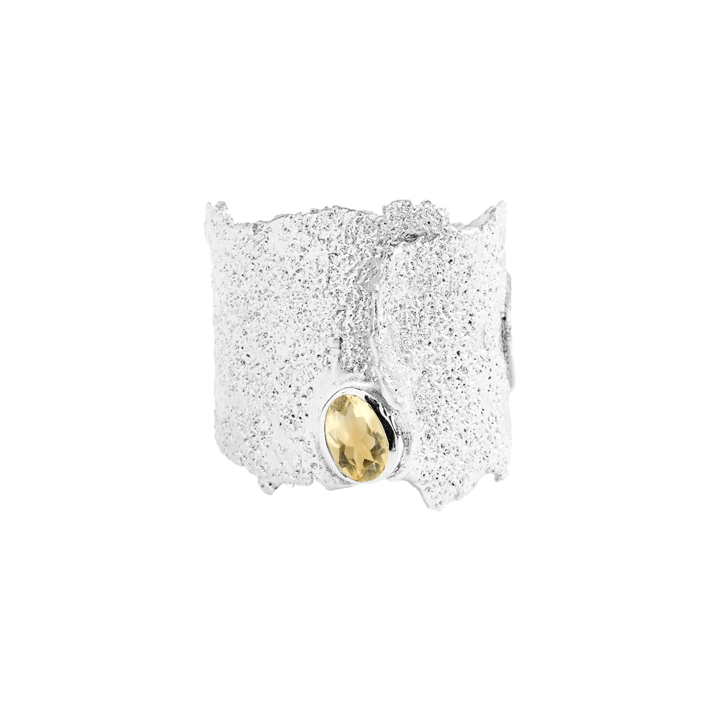 Otthild Ring with Gemstone Options: Topaz, Garnet, Amethyst, Peridot, Citrine & Rhodolite in White Rhodium