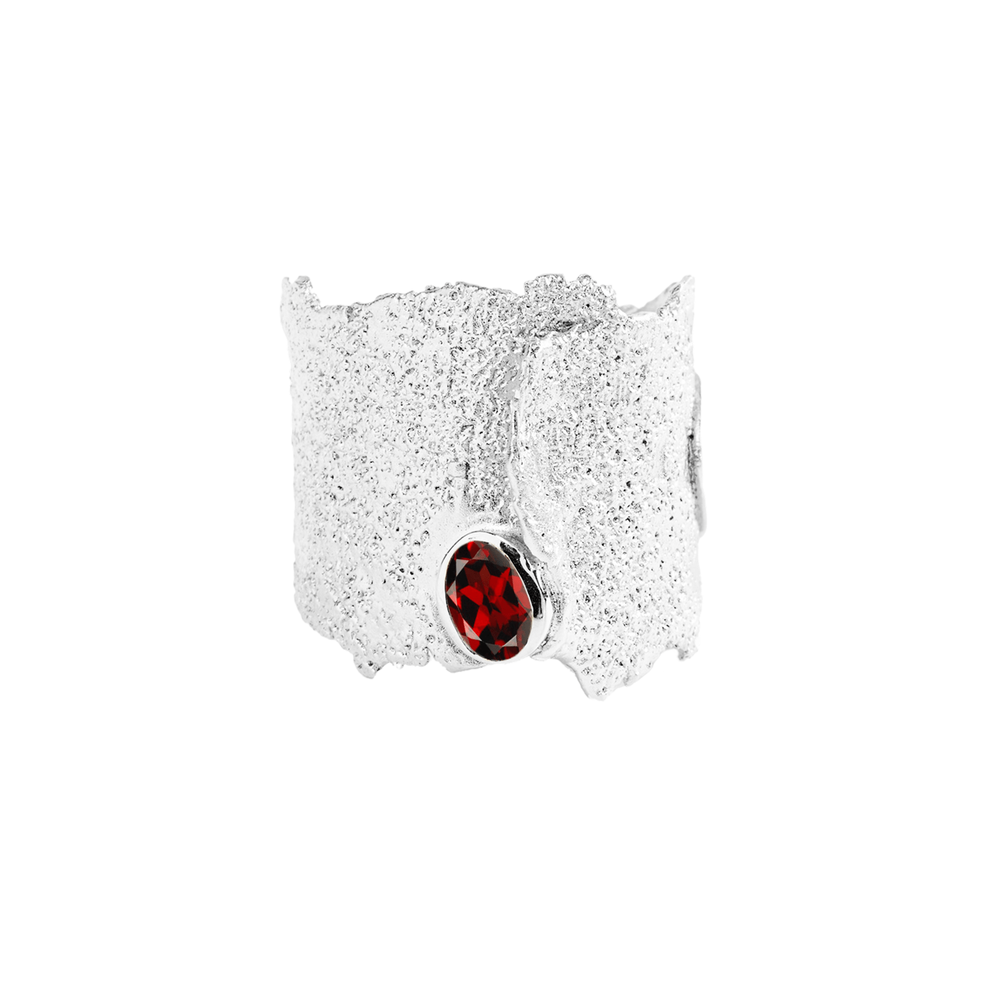 Otthild Ring with Gemstone Options: Topaz, Garnet, Amethyst, Peridot, Citrine & Rhodolite in White Rhodium