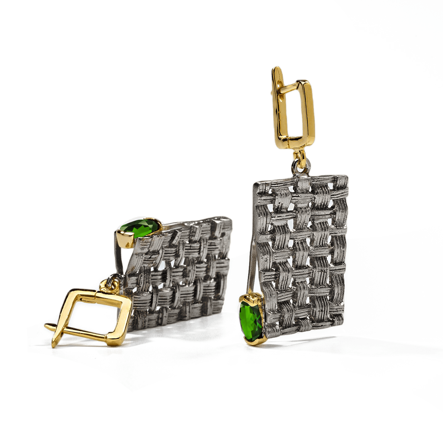 Accalia Earrings Personalized & Co-Designed with Custom Options: Sapphire, Chrome Diopside, Peridot, Citrine, White or Black Rhodium, Gold