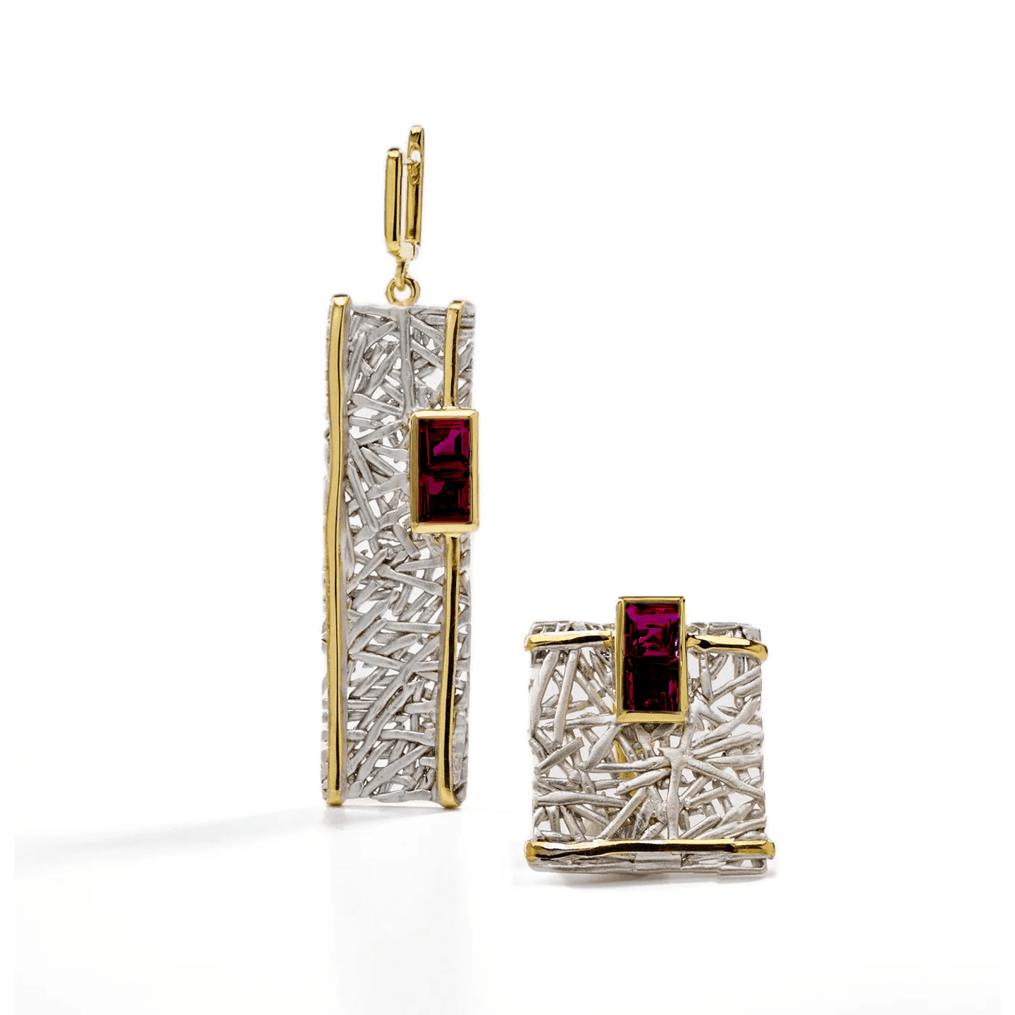 Verina Earrings Co-Designed with Custom Gemstone & Plating Options: Peridot, Amethyst, Blue Topaz, White Topaz, Citrine, Rhodolite, White or Black Rhodium, Gold