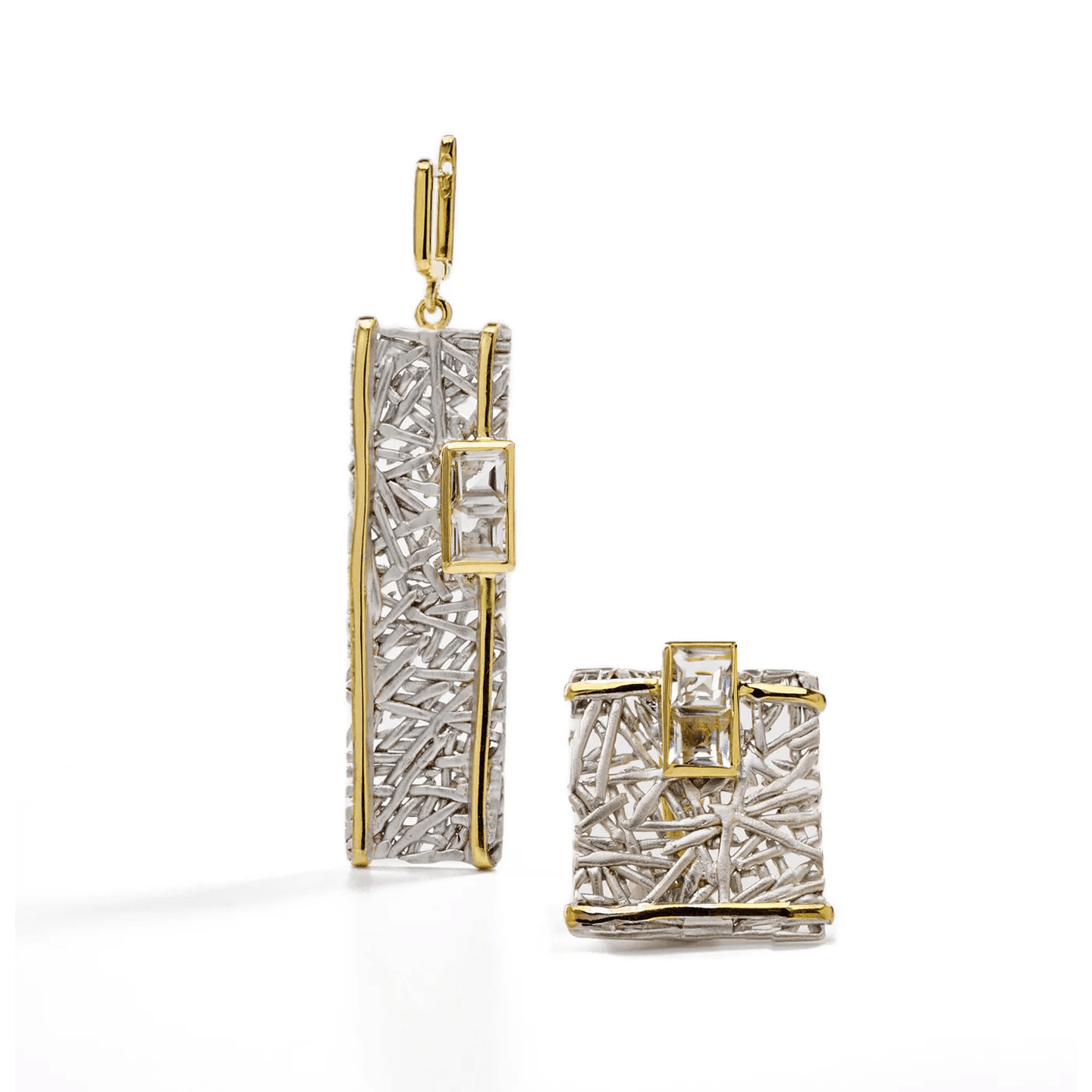 Verina Earrings Co-Designed with Custom Gemstone & Plating Options: Peridot, Amethyst, Blue Topaz, White Topaz, Citrine, Rhodolite, White or Black Rhodium, Gold