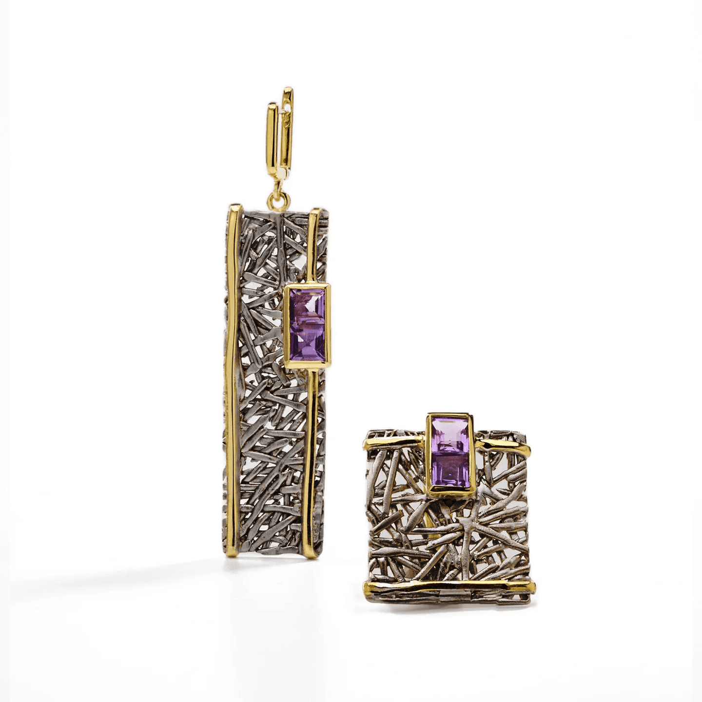 Verina Earrings Co-Designed with Custom Gemstone & Plating Options: Peridot, Amethyst, Blue Topaz, White Topaz, Citrine, Rhodolite, White or Black Rhodium, Gold