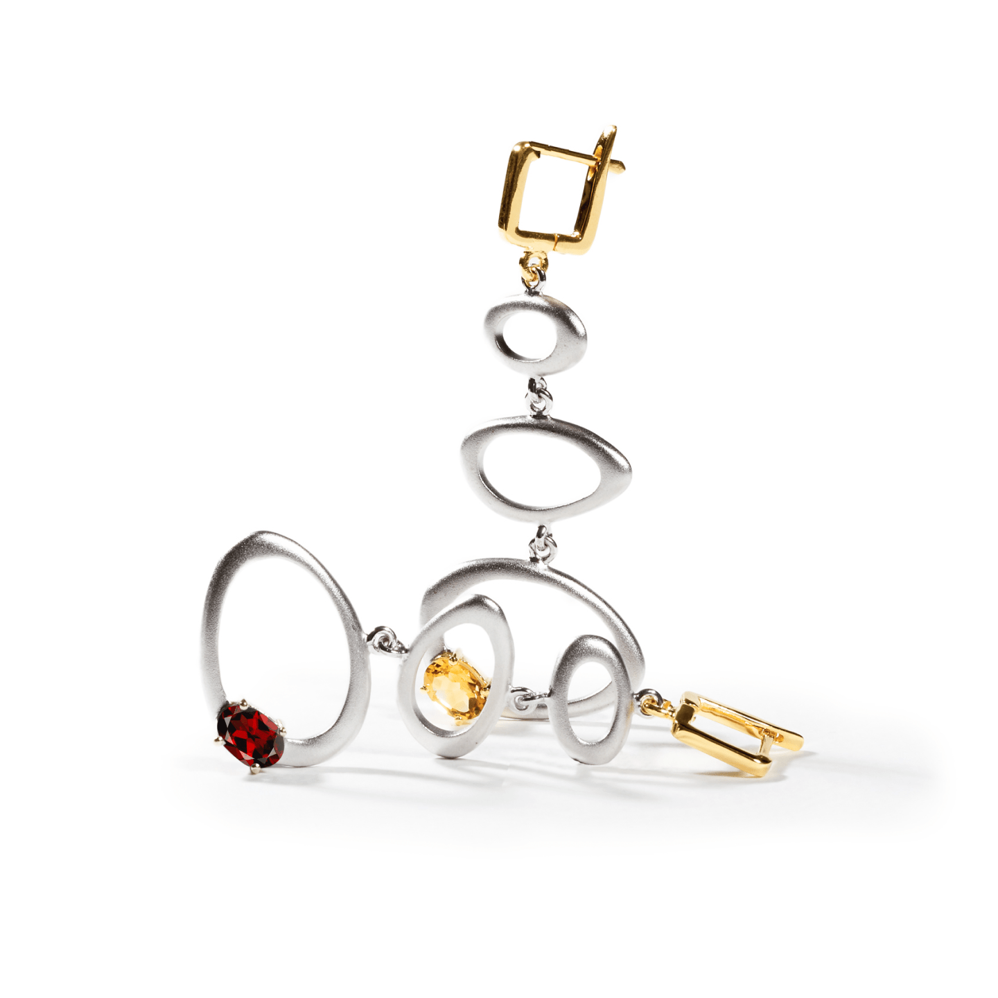 Alba Earrings Personalized & Co-Designed with Custom Options: Blue Topaz, Amethyst, Rhodolite, Peridot, Garnet, White or Black Rhodium, Gold