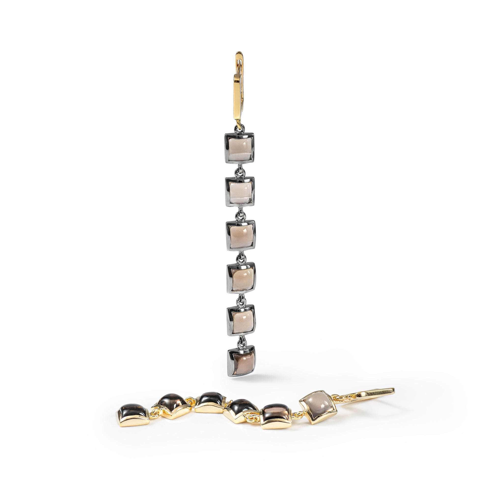 Isiba Smoky Quartz Earrings (Black Rhodium and Gold 18K) GERMAN KABIRSKI