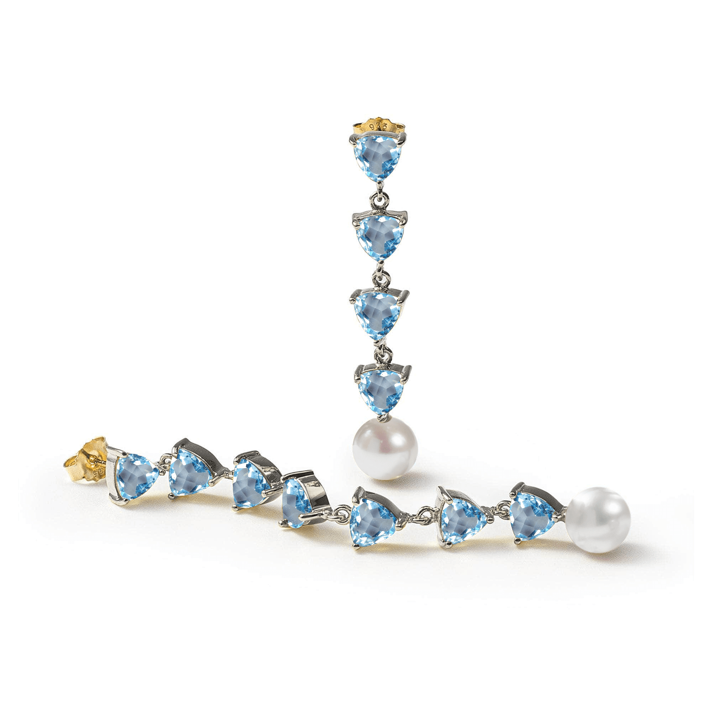 Mikko Asymmetric Earrings Personalized & Co-Designed with Custom Options: Blue Topaz, Amethyst, Rhodolite, Peridot, Garnet, White or Black Rhodium, Gold