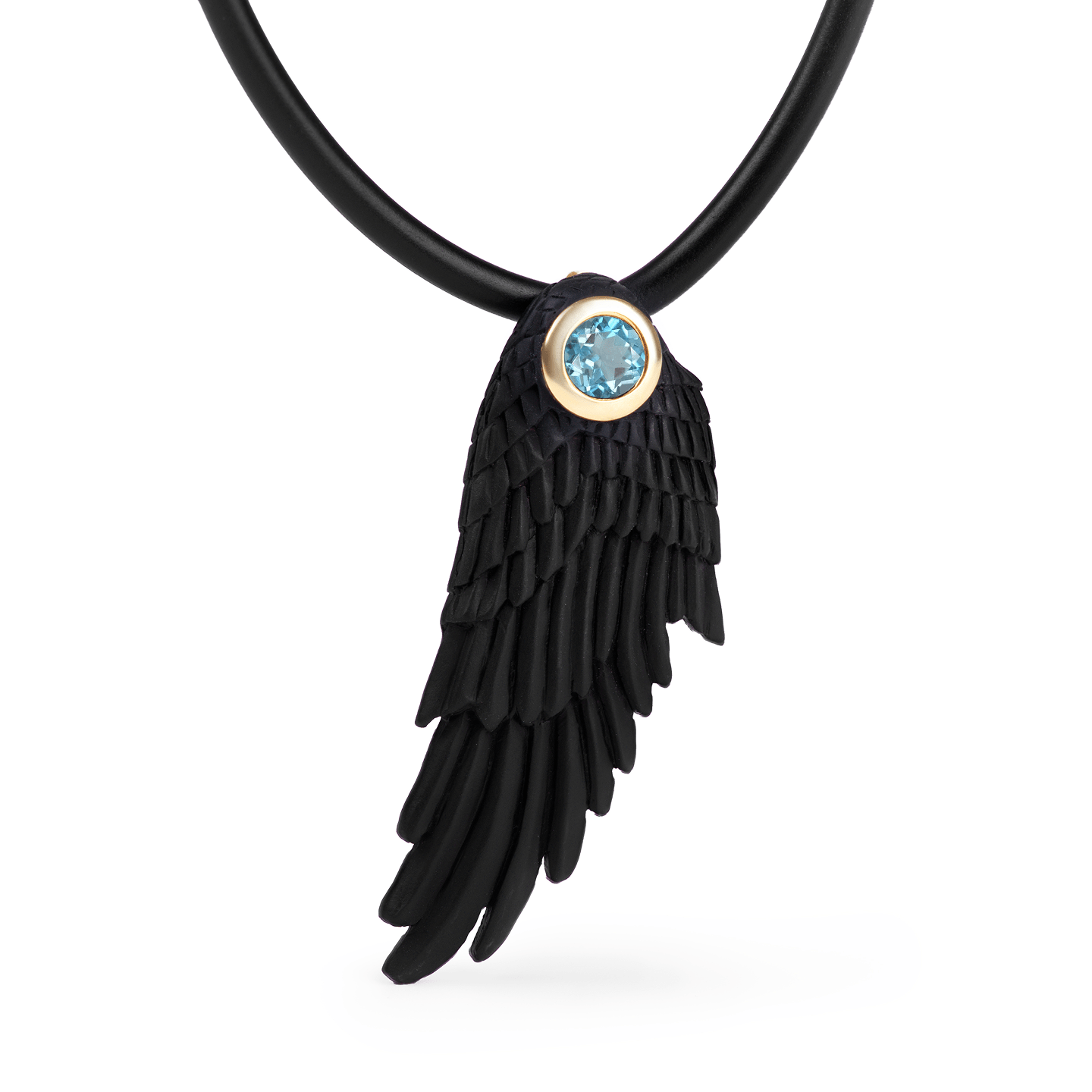 Fligelli Wing Pendant Personalized & Co-Designed with Custom Options: Garnet, Sapphire, Citrine, Amethyst, Rhodolite, White or Black Rhodium, Anthracite, Gold