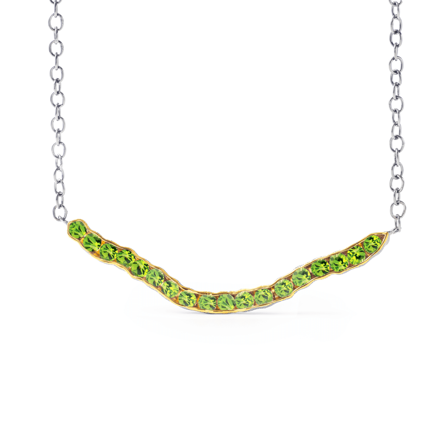 Rigzee Modern Silver Necklace, Co-Designed with Your Choice of Gemstone & Plating: Amethyst, Blue Topaz, Peridot, Rhodolite, Smoky Quartz, Citrine, White or Black Rhodium, Gold