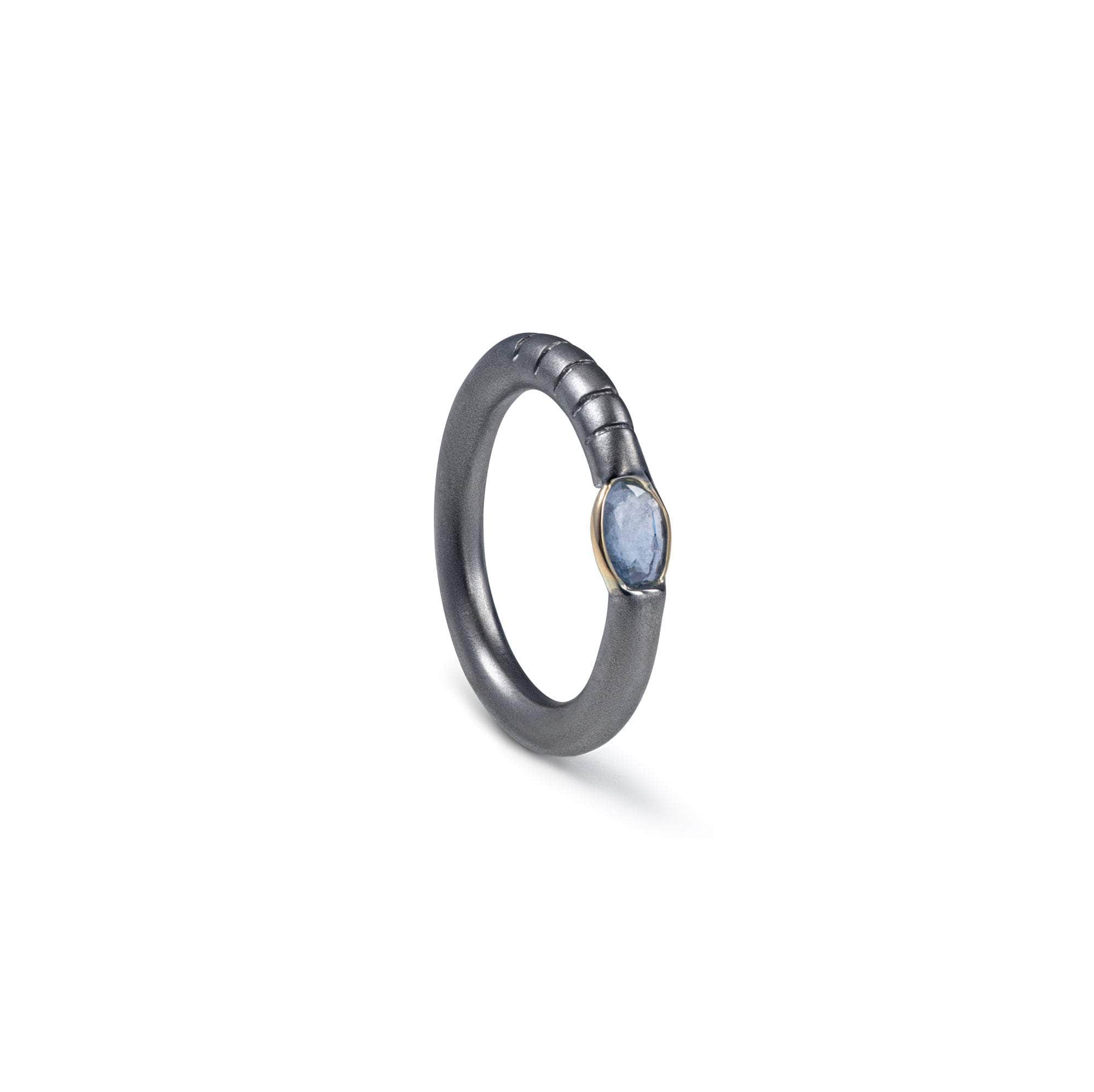 Kein Light Blue Sapphire Ring (Black Rhodium) GERMAN KABIRSKI