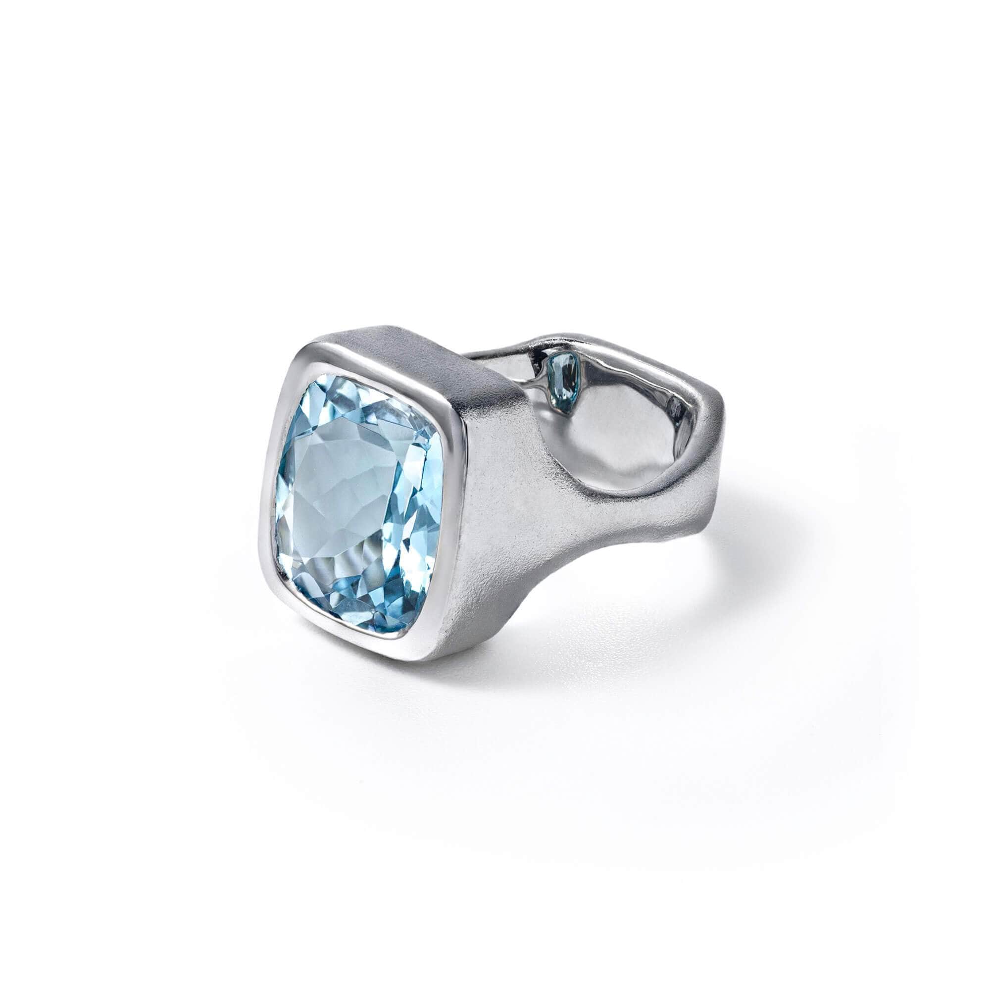 Magnus Blue Topaz Ring (White Rhodium) GERMAN KABIRSKI