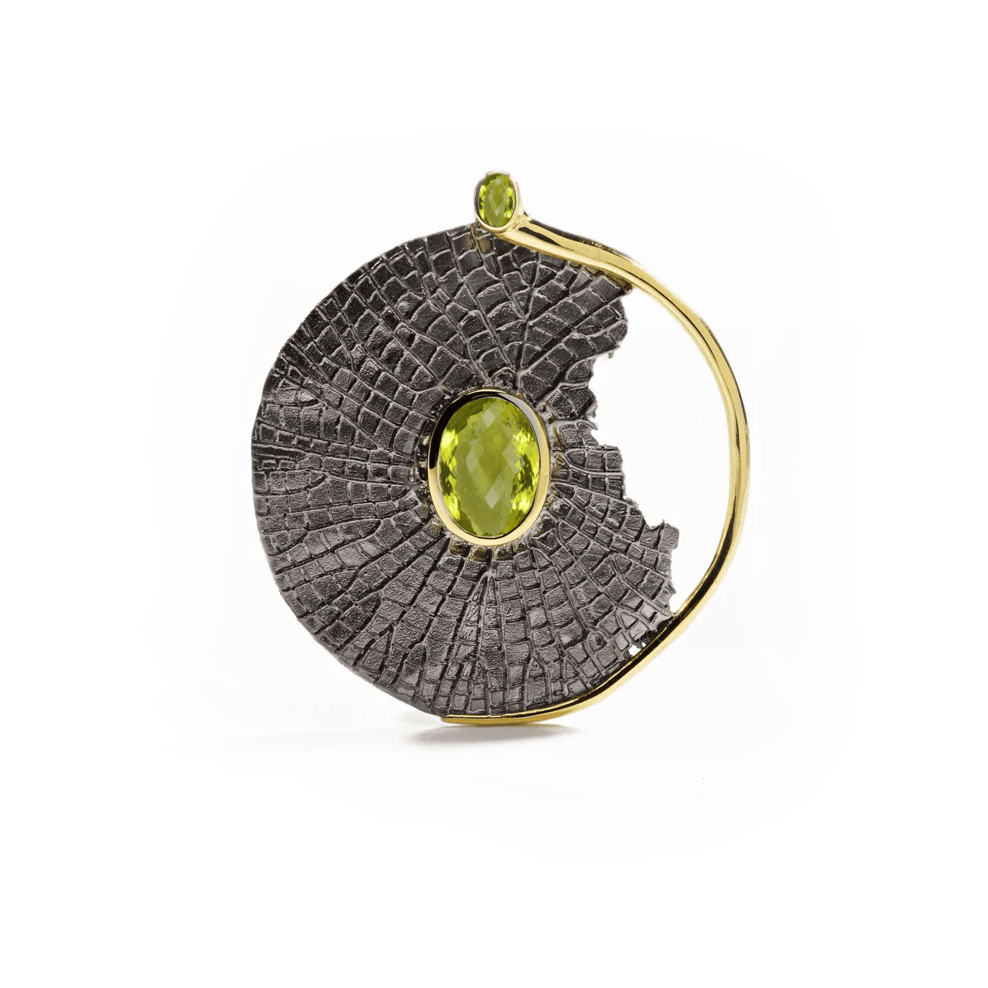 Maksur Pendant Personalized & Co-Designed with Custom Options: Green Amethyst, Purple Amethyst, Lemon Quartz, Blue Topaz, Smoky Quartz, White or Black Rhodium, Gold